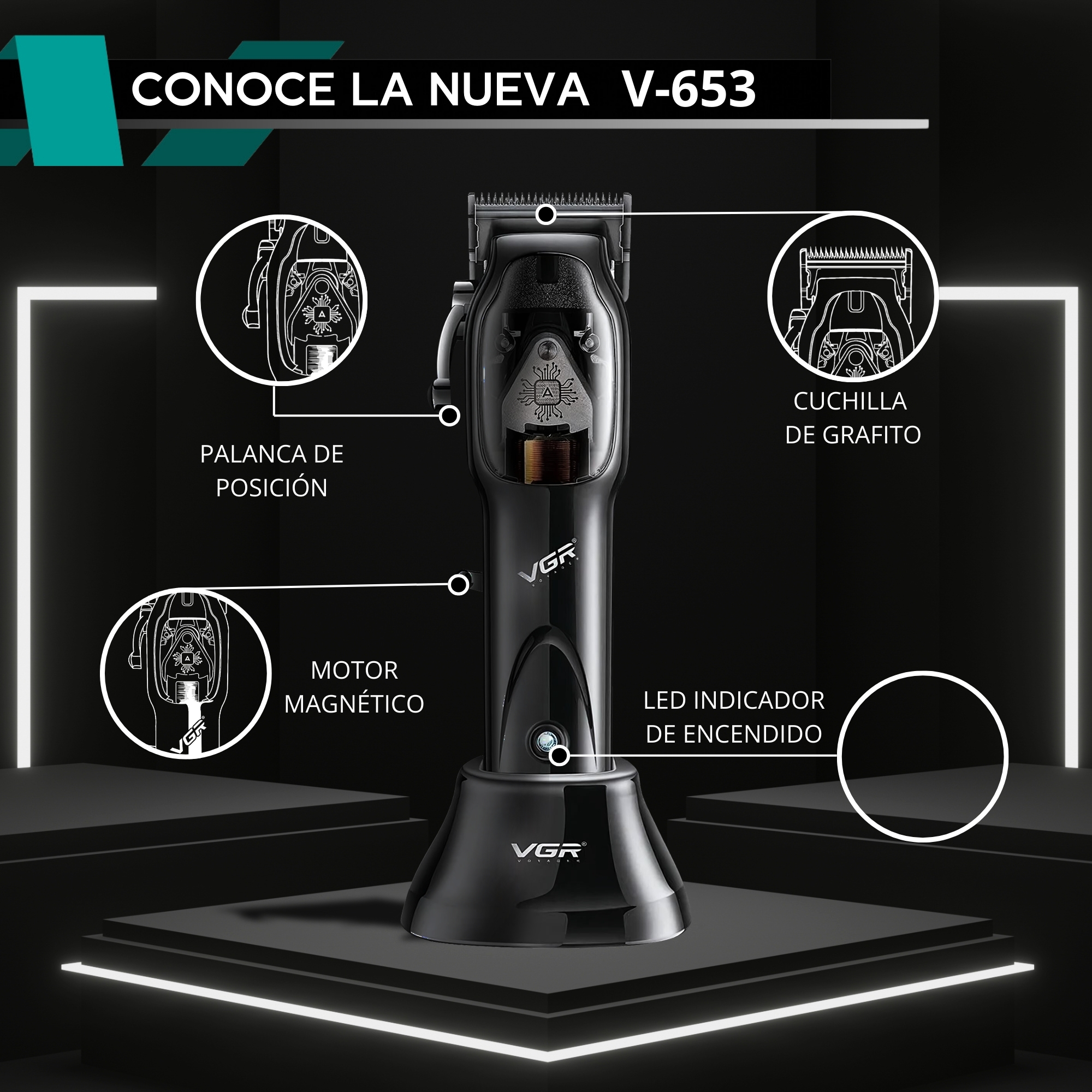 Foto 8 pulgar | Máquina para Cortar Cabello Pelo Combo VGR Clipper Trimmer