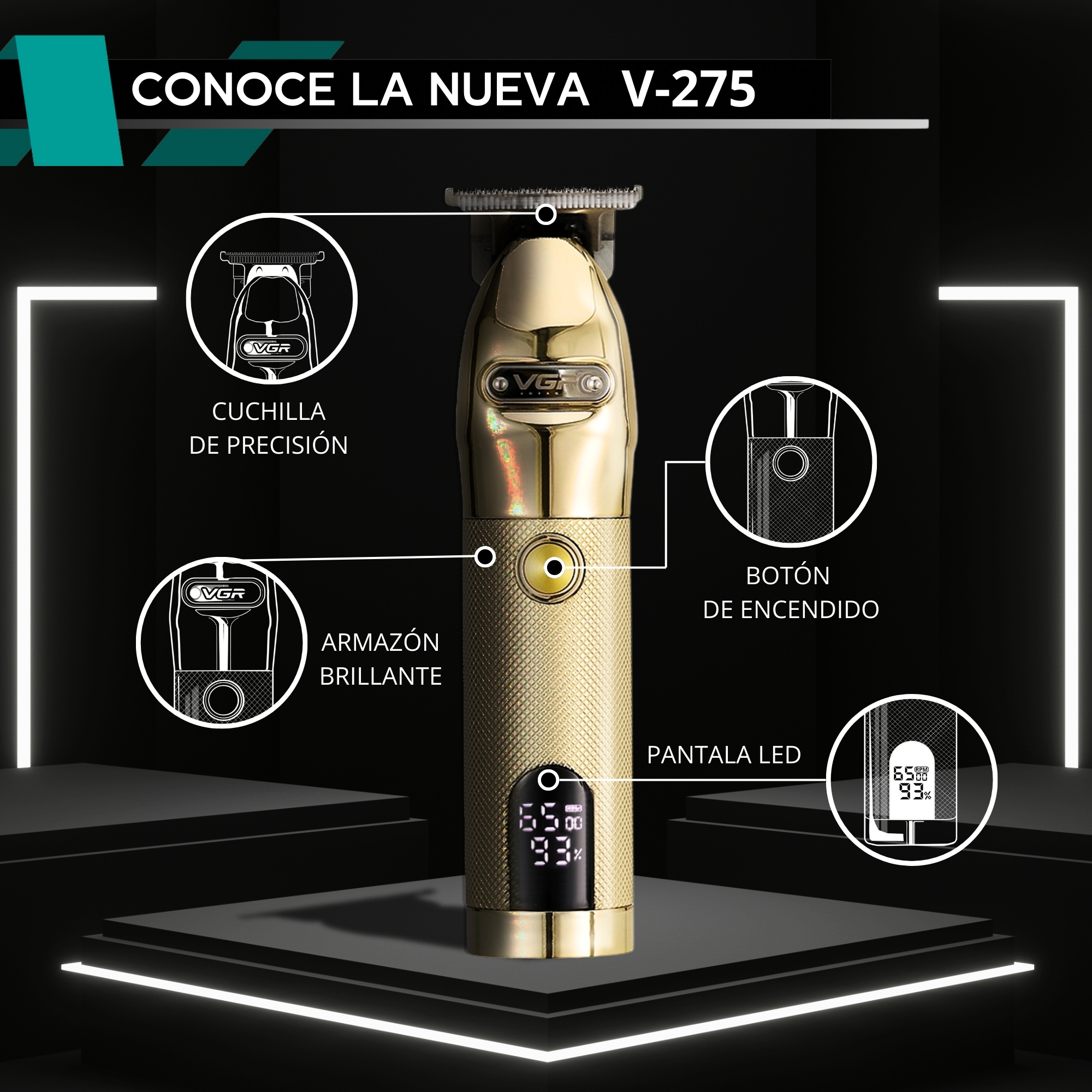 Foto 9 pulgar | Máquina para Cortar Cabello Pelo Combo VGR Clipper Trimmer