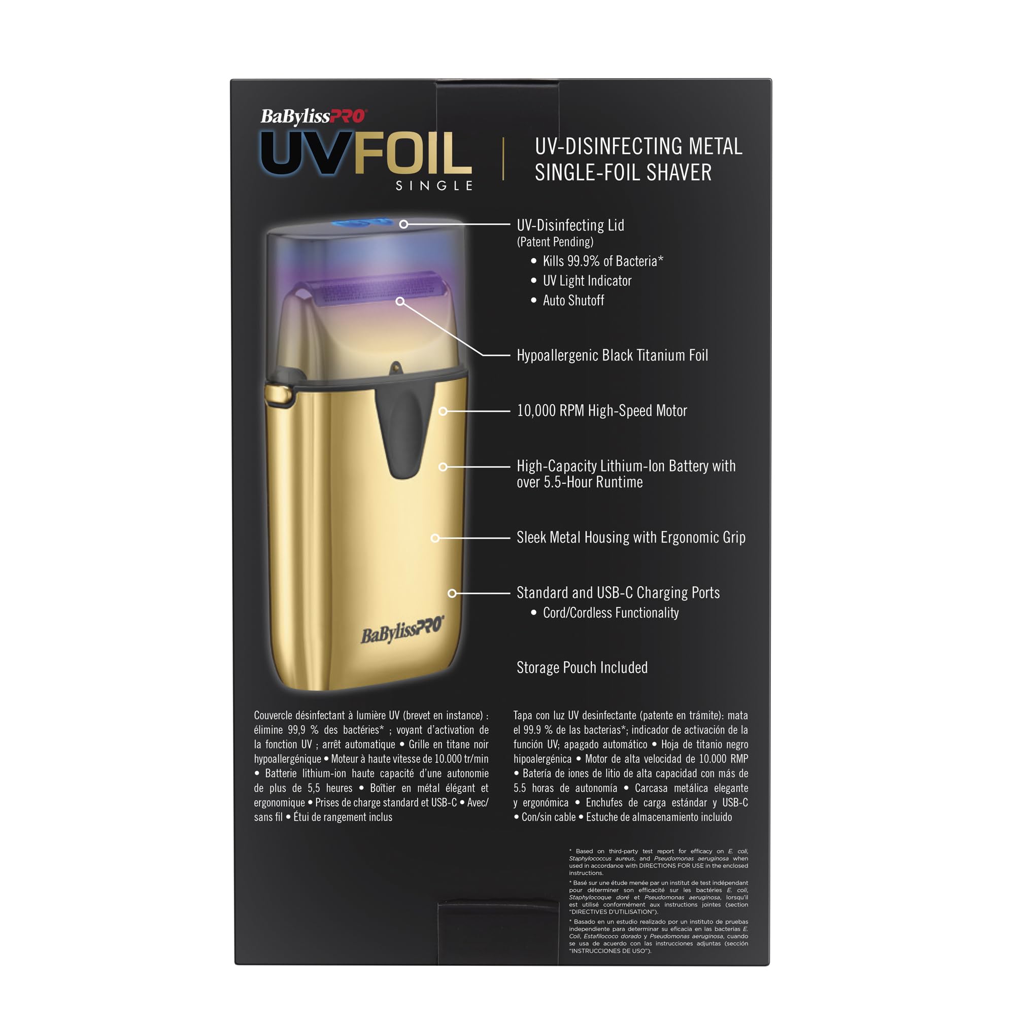 Foto 5 pulgar | Lámina Individual Desinfectante Uv Shaver Babylisspro Gold - Venta Internacional.