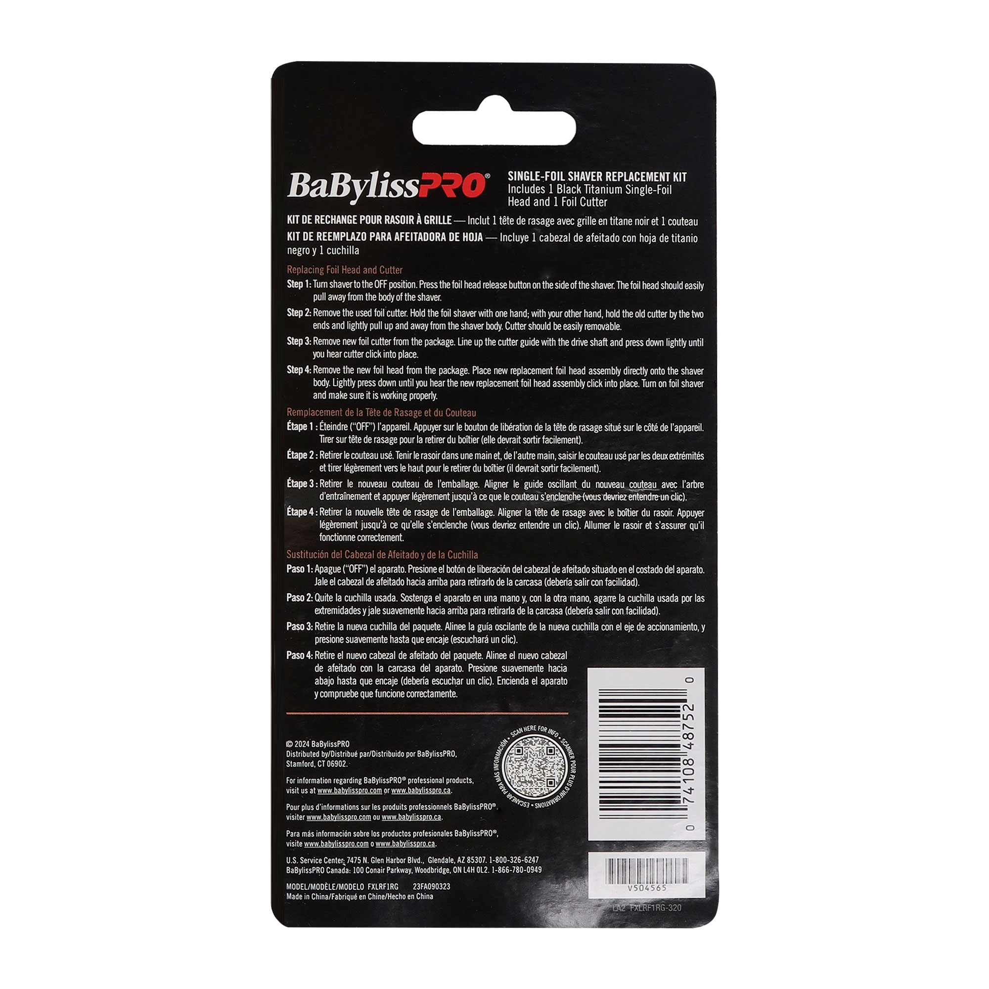 Foto 4 pulgar | Kit de Repuesto para Afeitadora Babyliss Uvfoil Single-foil 5 Piezas - Venta Internacional