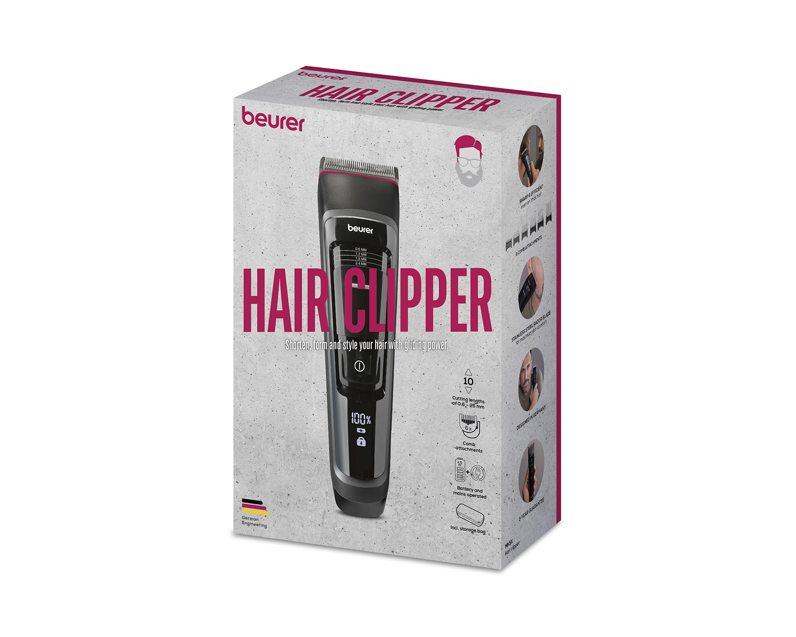 Foto 3 | Rasurada para Cabello Beurer Mn5x Negra con 7 Accesorios