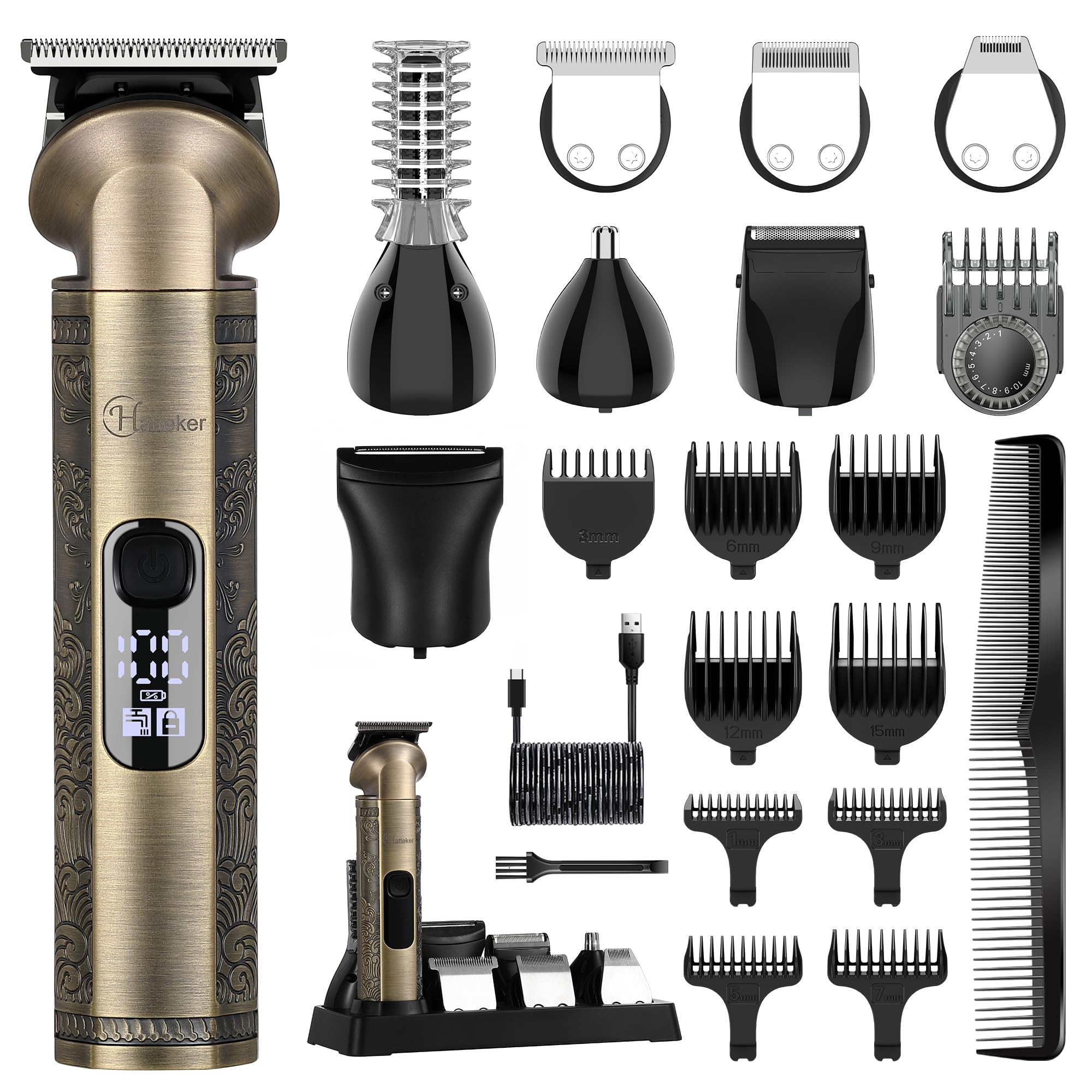 Foto 1 | Kit De Afeitado Eléctrico Hatteker 8 En 1, Recortadora De Barba, Hoja En T - Venta Internacional.