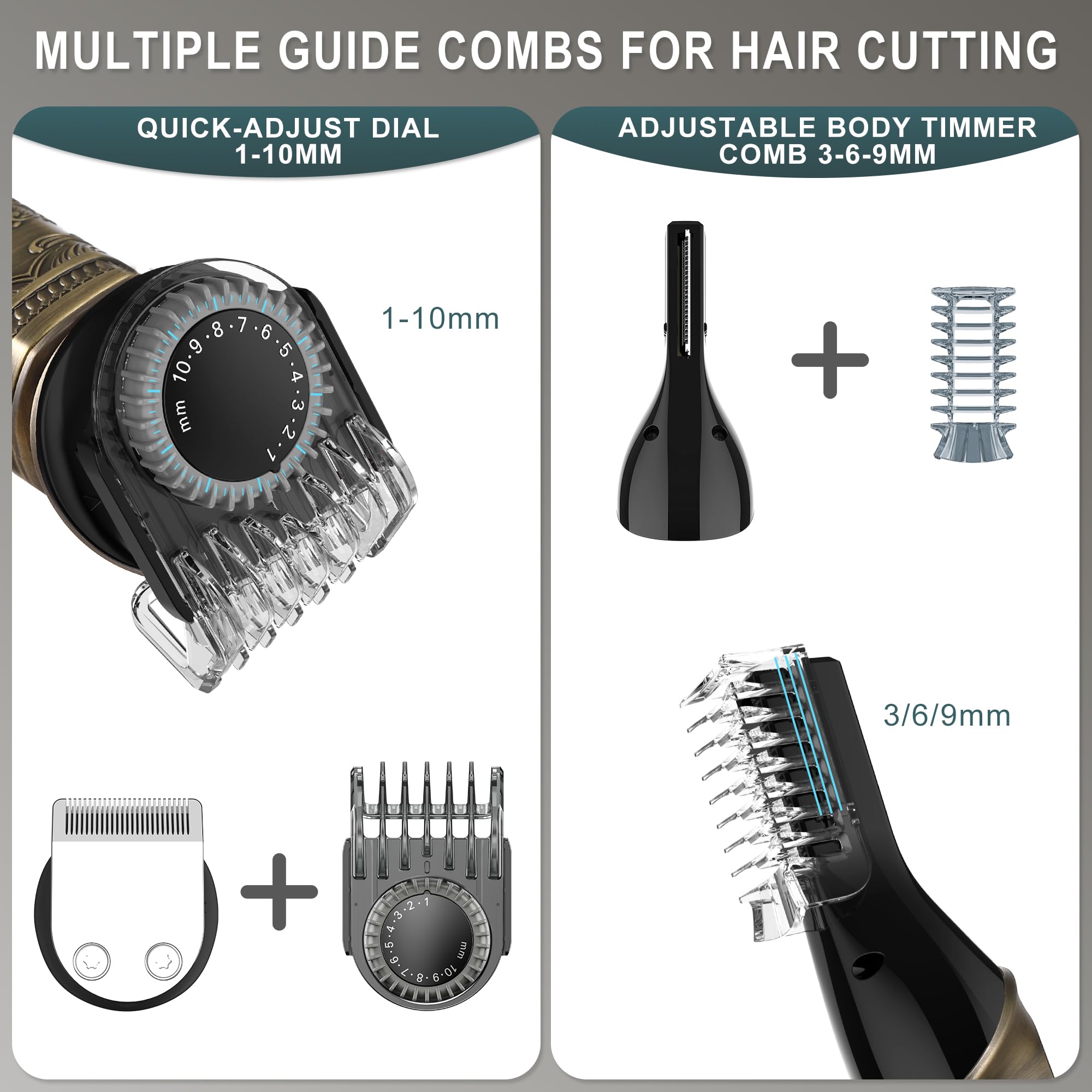 Foto 4 | Kit De Afeitado Eléctrico Hatteker 8 En 1, Recortadora De Barba, Hoja En T - Venta Internacional.