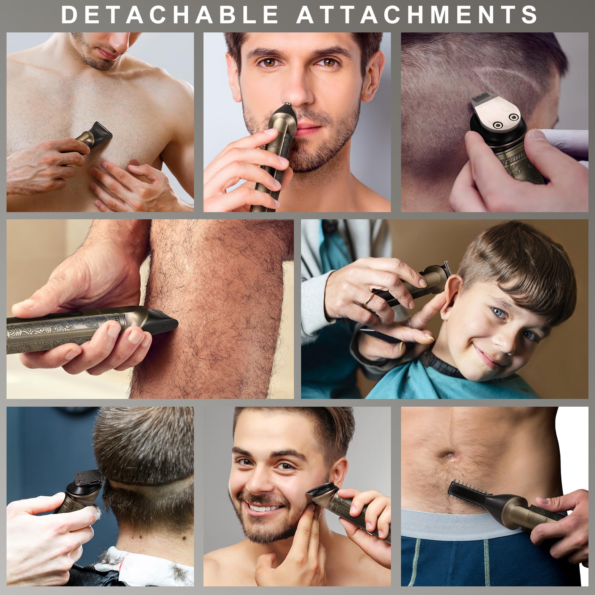 Foto 7 | Kit De Afeitado Eléctrico Hatteker 8 En 1, Recortadora De Barba, Hoja En T - Venta Internacional.