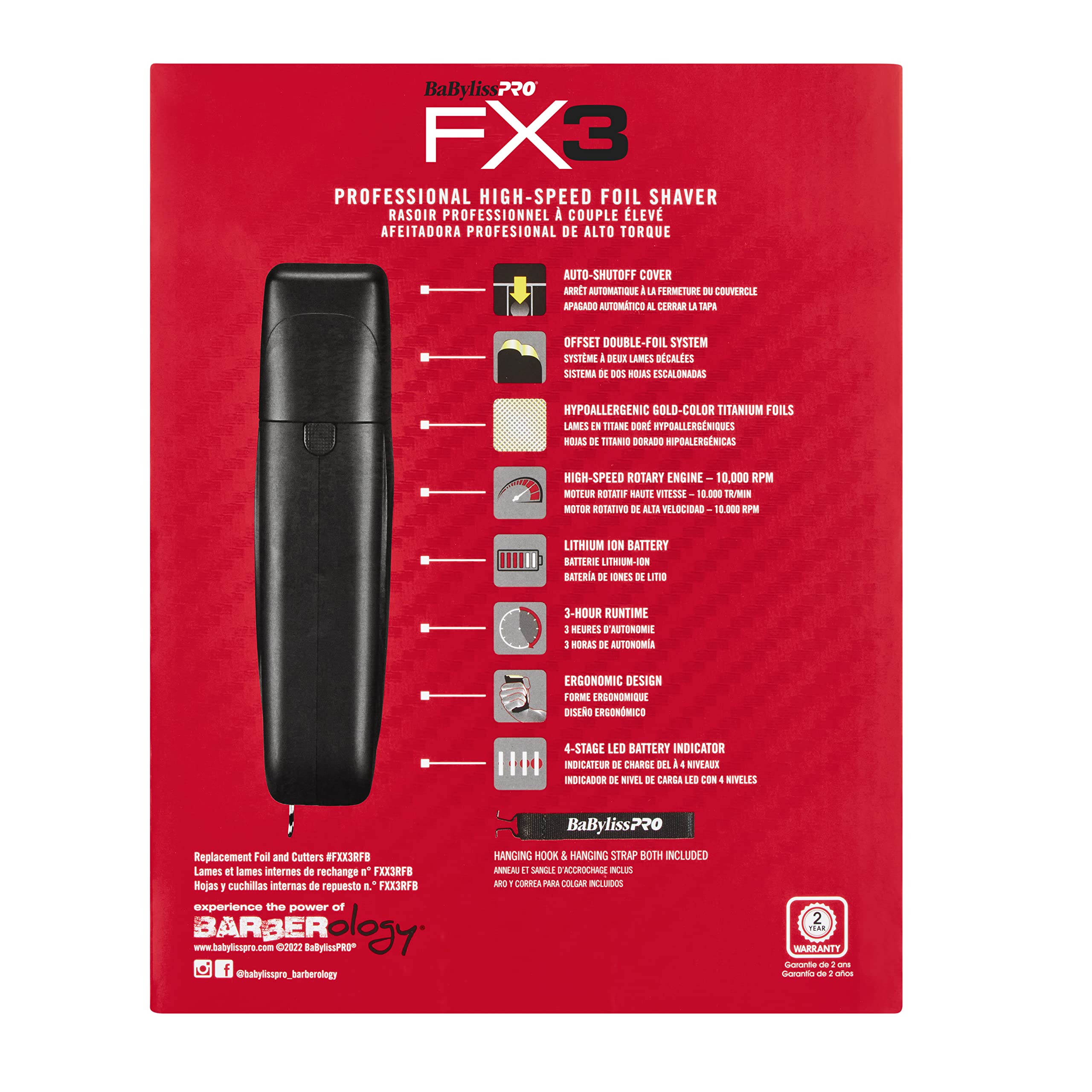 Foto 5 pulgar | Afeitadora Eléctrica Babylisspro Barberology Double Foil Fxx3sb Fx3 - Venta Internacional.