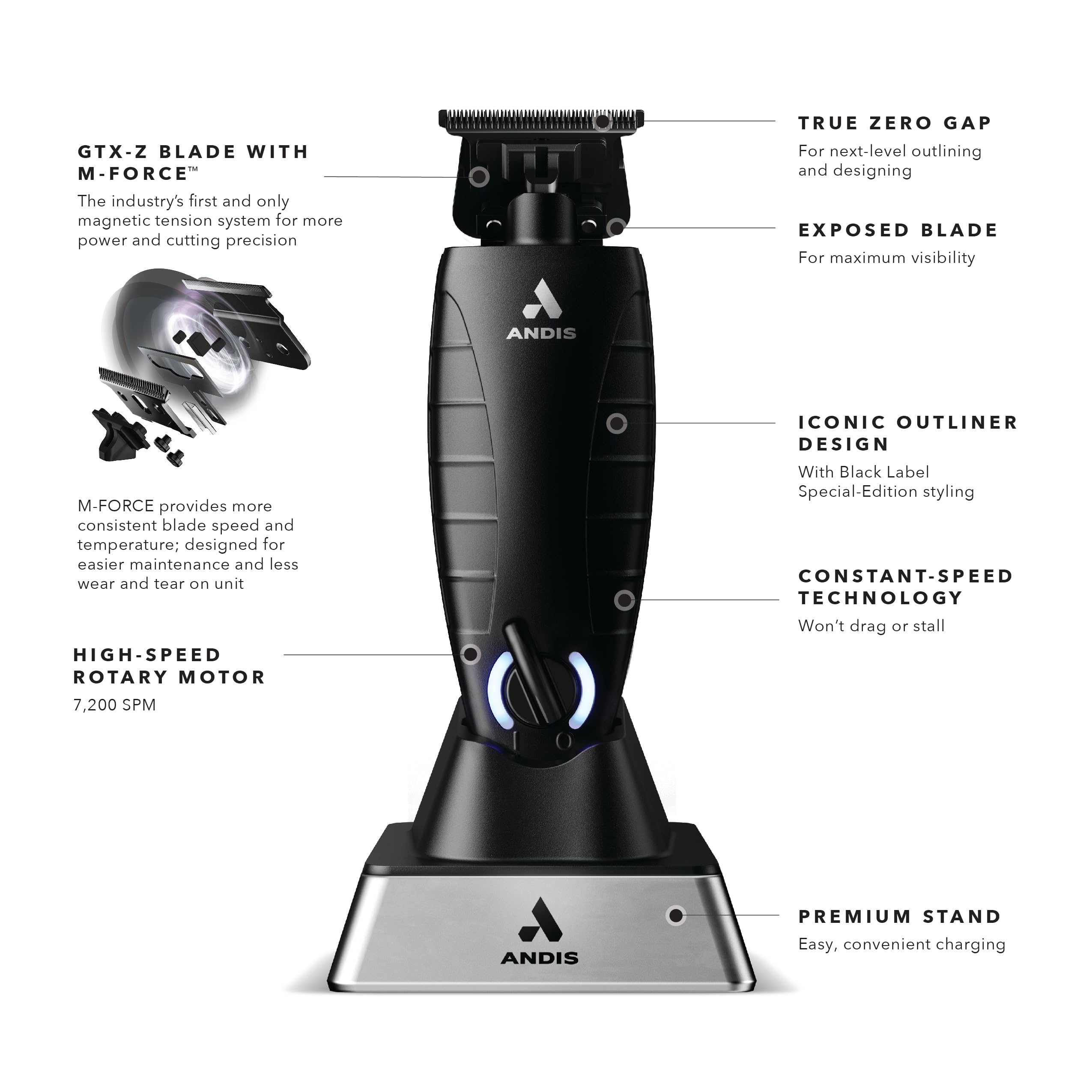 Foto 2 | Recortadora Eléctrica Para Barba Y Cabello Andis Gtx-exo Black Label - Venta Internacional.