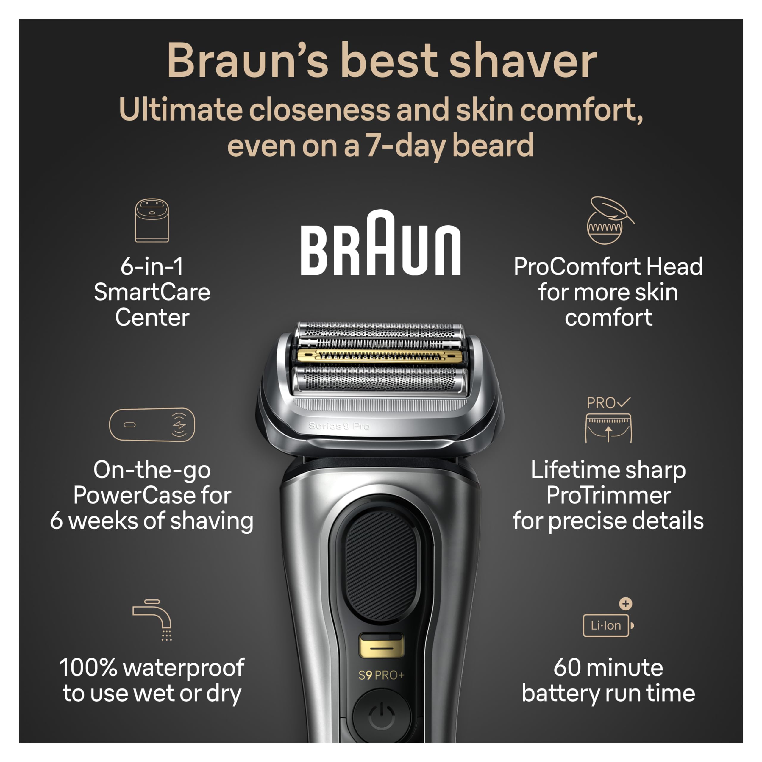 Foto 4 pulgar | Maquinilla De Afeitar Eléctrica Braun Series 9 Pro+ 9599cc Para Hombre - Venta Internacional.