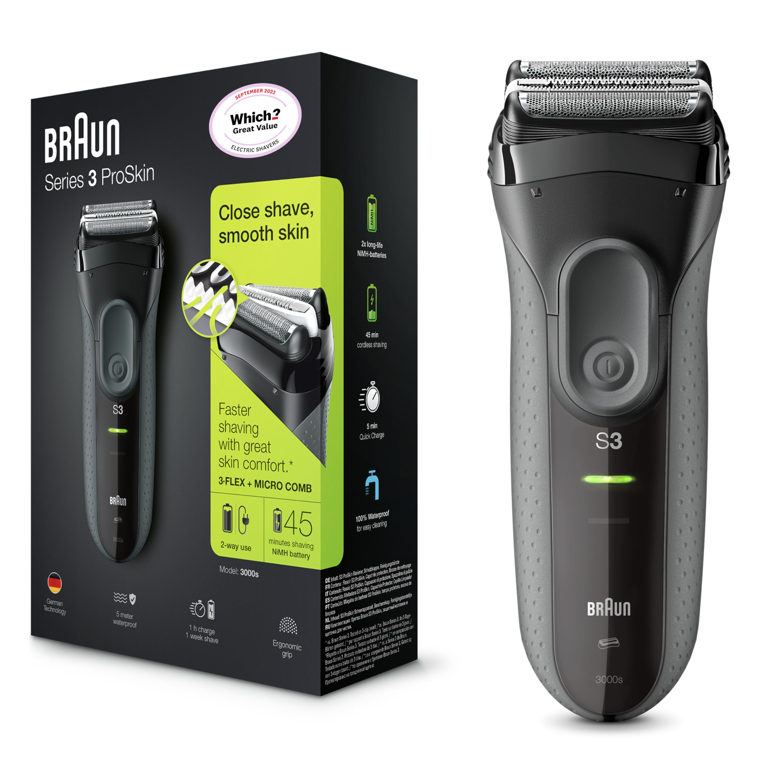 Afeitadora Eléctrica Braun Series 3 Proskin 3000s Para Hombre - Venta Internacional.