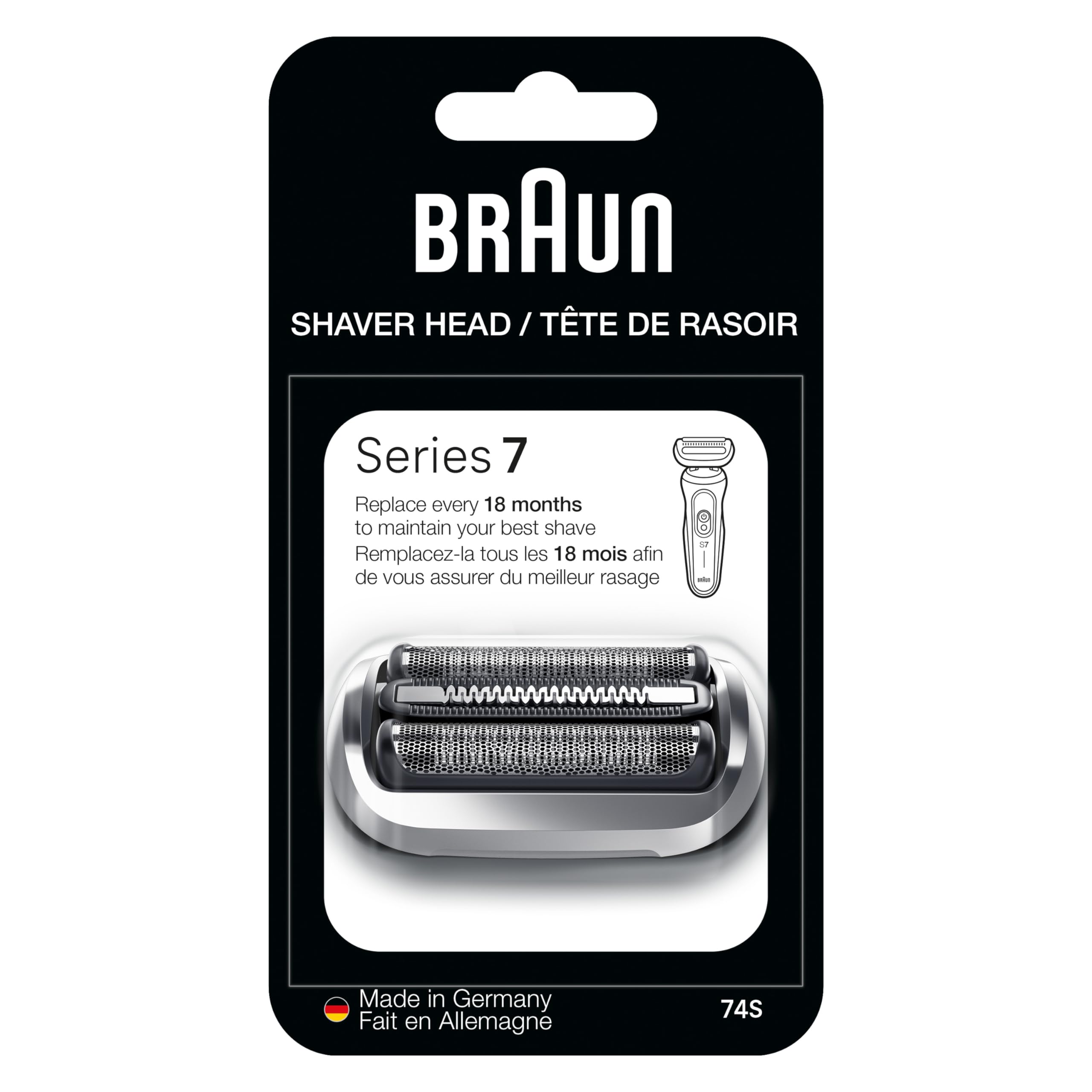 Foto 1 | Afeitadora Eléctrica Braun Series 7 74s Con Cabezal De Repuesto, Color Plateado - Venta Internacional.