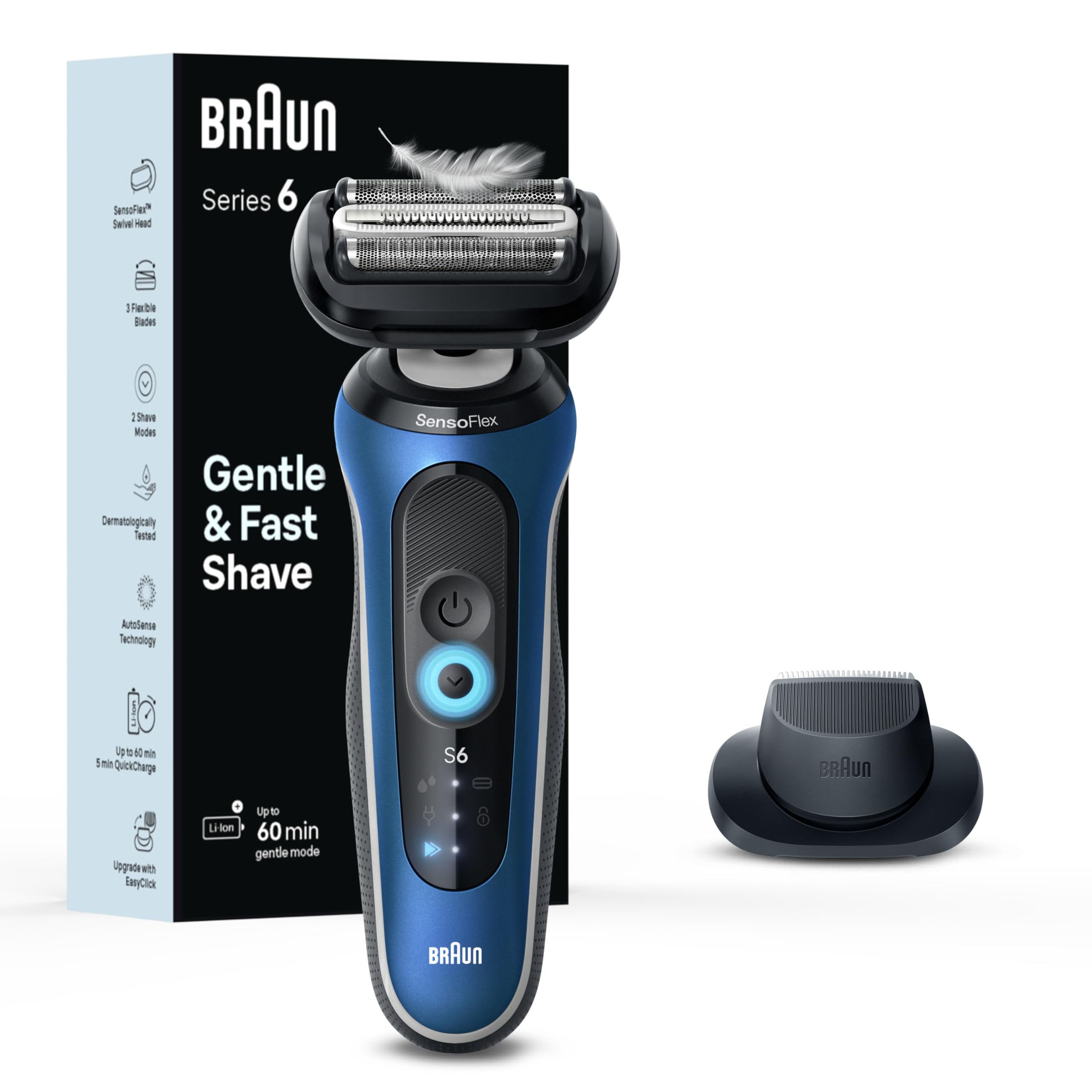 Foto 2 pulgar | Afeitadora Eléctrica Braun Series 6 6120s Para Hombre Húmedo Y Seco, Color Azul - Venta Internacional.