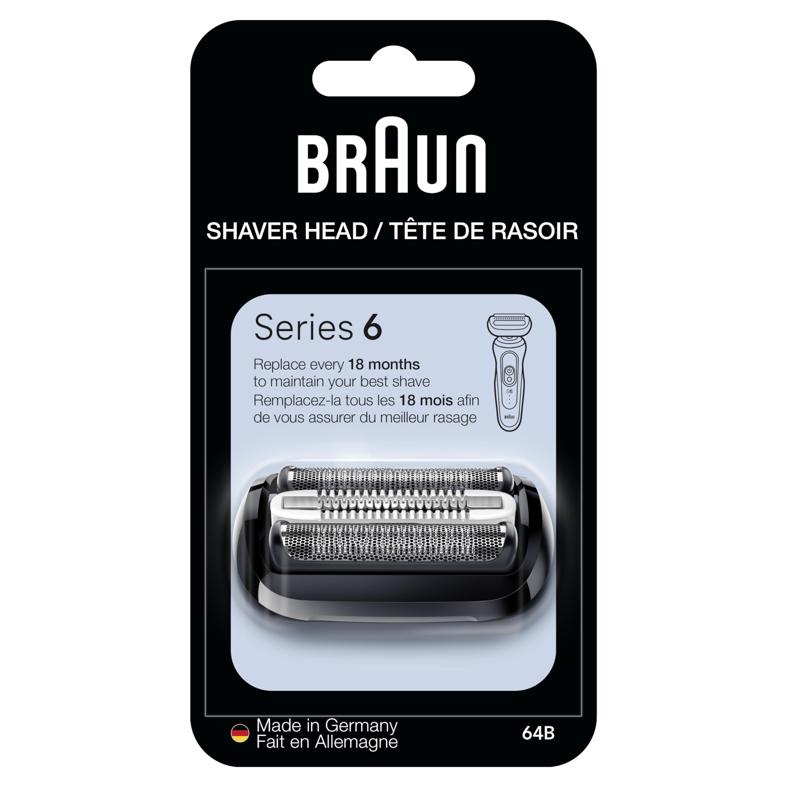 Foto 2 pulgar | Cabezal De Repuesto Para Afeitadora Eléctrica Braun Series 6 64b, Color Negro - Venta Internacional.