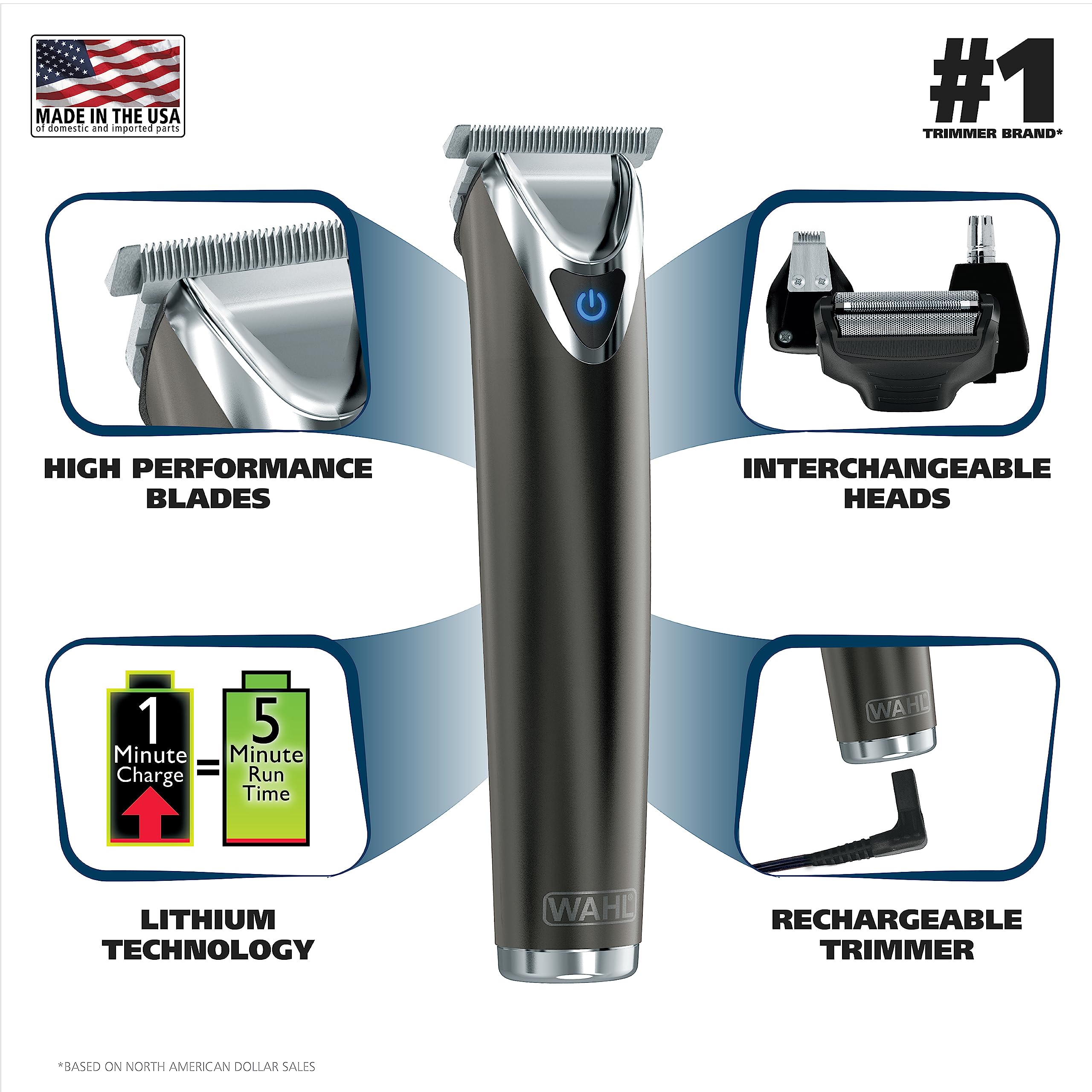Foto 2 | Cortadora de Cabello Wahl Portátil con Accesorios-Venta Internacional