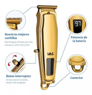 Foto 3 | Máquina Para Cortar Cabello Lab.g Trimmer Rasuradoras, Dorado