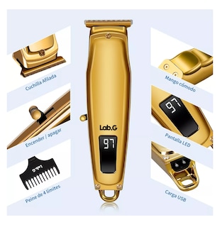 Foto 4 | Máquina Para Cortar Cabello Lab.g Trimmer Rasuradoras, Dorado