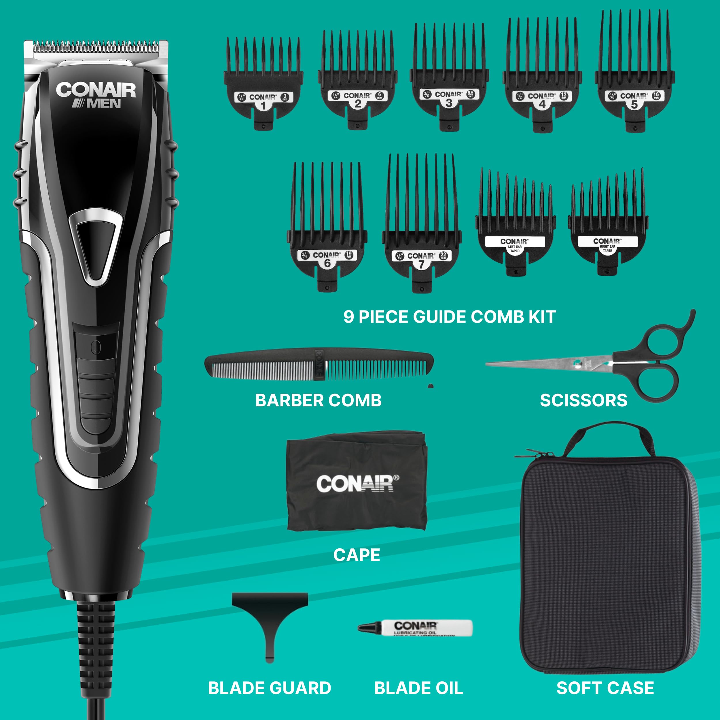 Foto 2 | Kit Cortadora de Cabello Conair 16 Piezas - Venta Internacional
