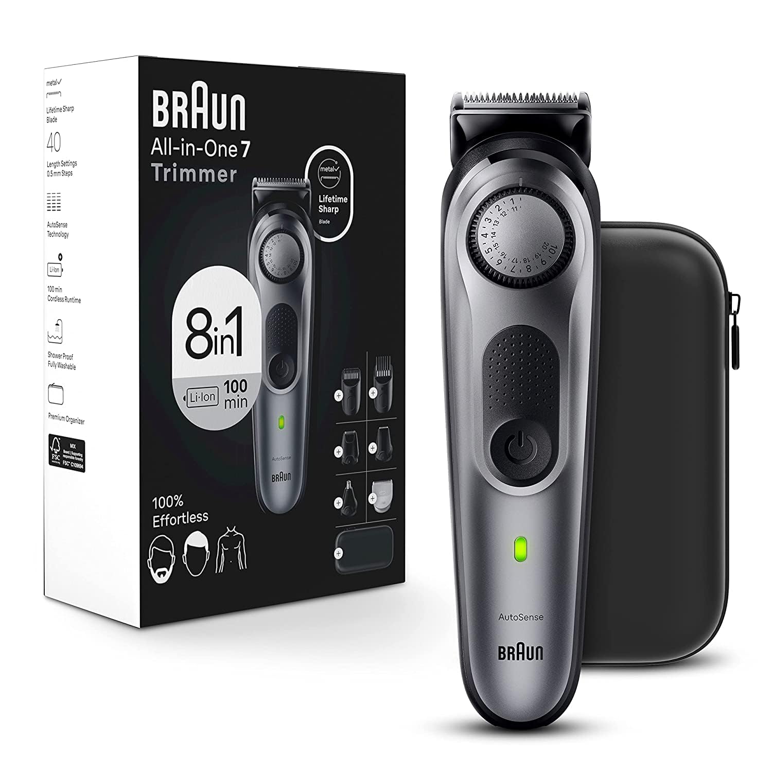 Kit Trimmer Braun Estilo Todo En Uno Serie 7 7410 8 En 1 - Venta Internacional.