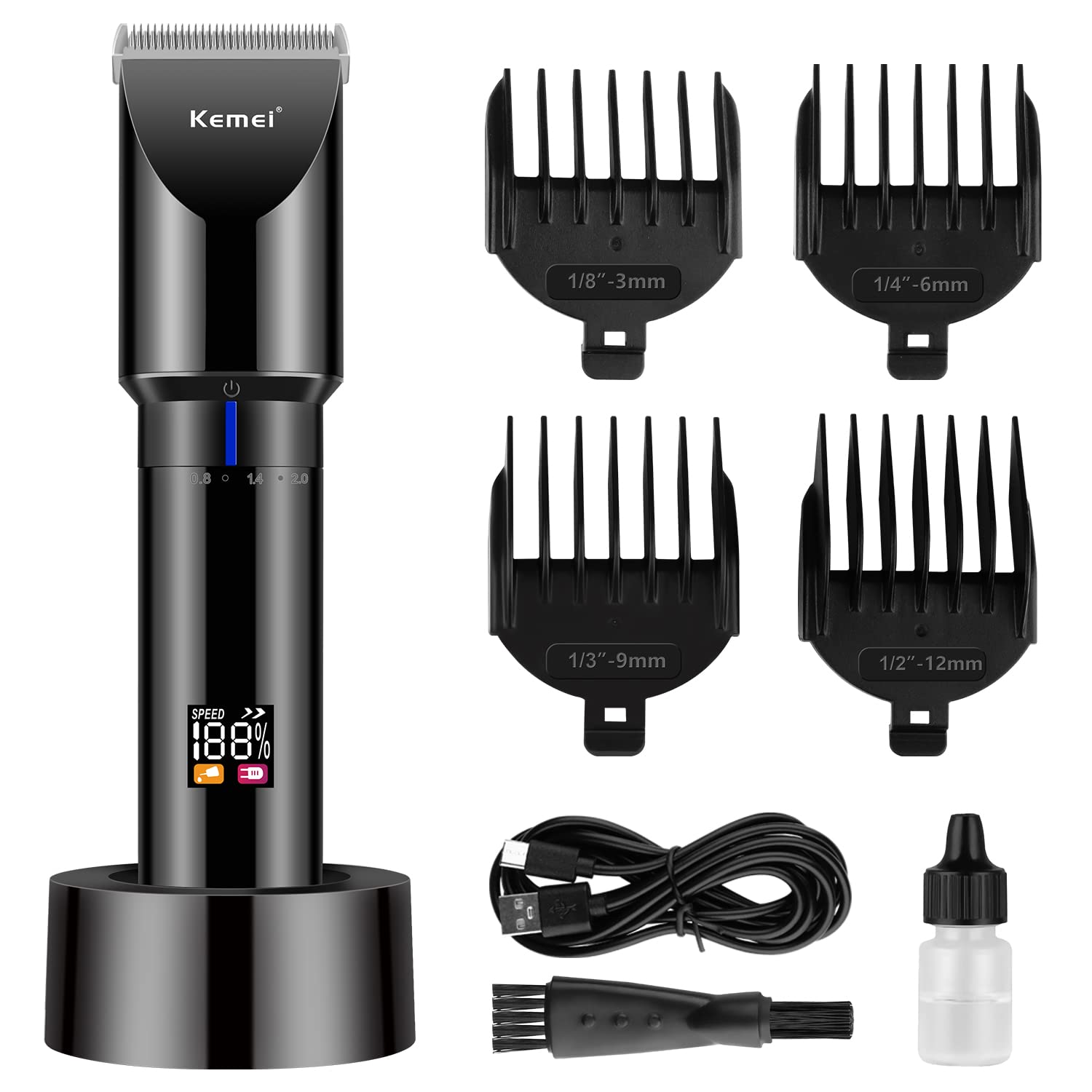 Foto 2 pulgar | Cortadora de Cabello Kemei Cuchilla Ajustable Inalámbrica Negra Km-3293 - Venta Internacional