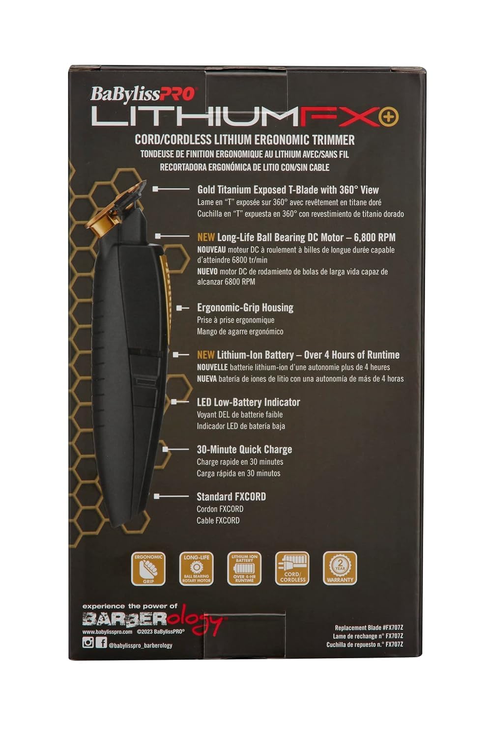 Foto 4 pulgar | Recortadora Babylisspro Cord/inalámbrica De Litio Ergonómica - Venta Internacional.