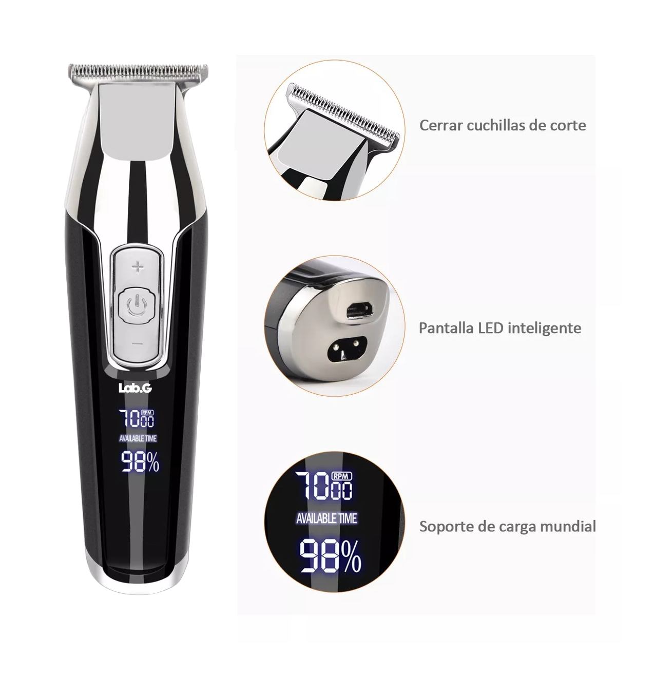 Foto 5 pulgar | Cortadoras De Cabello Lab.g Perfiladora Máquinas De Cortar Cabello, Color Negro