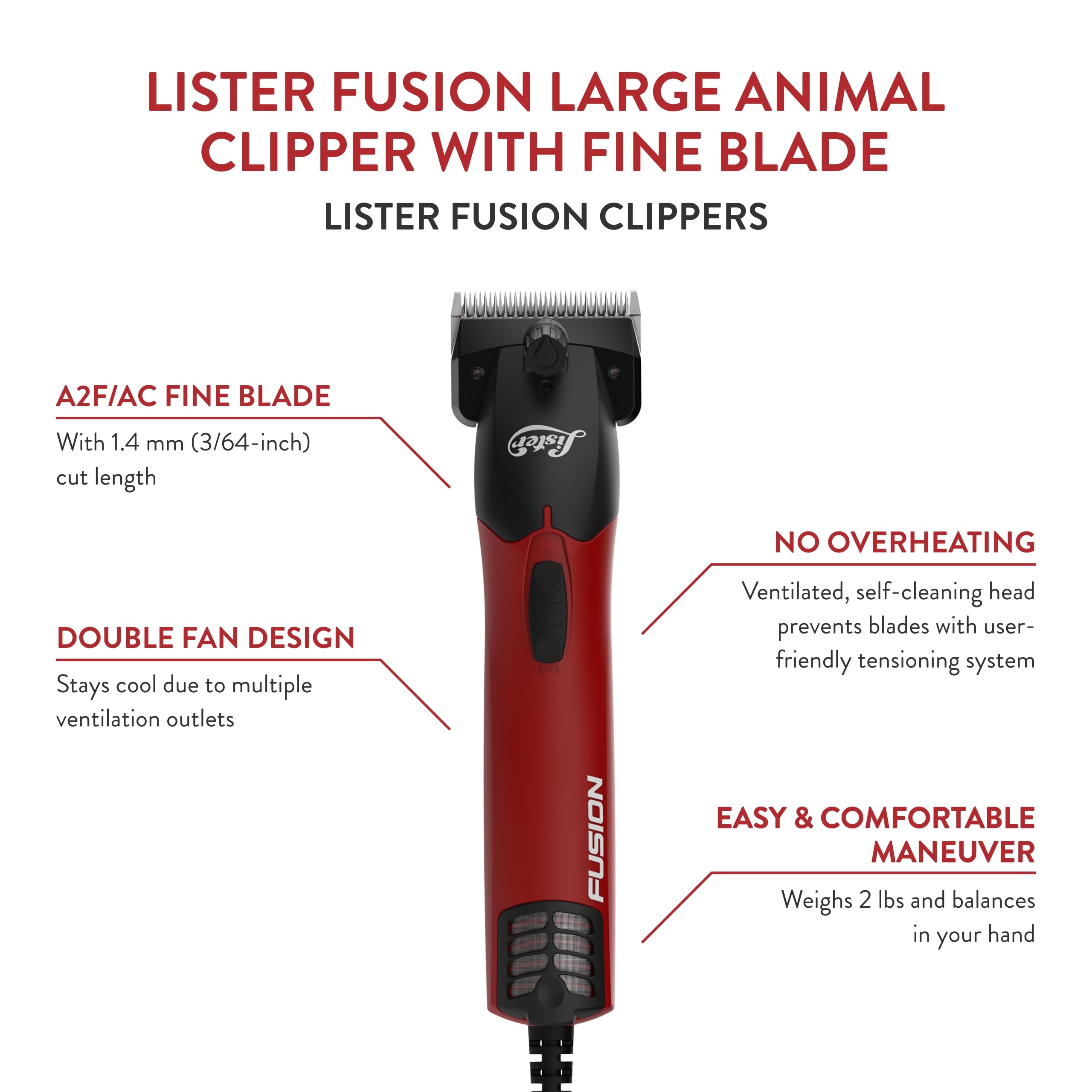 Foto 2 | Clipper Wahl Lister Fusion Para Animales Grandes Con Hoja Fina - Venta Internacional.