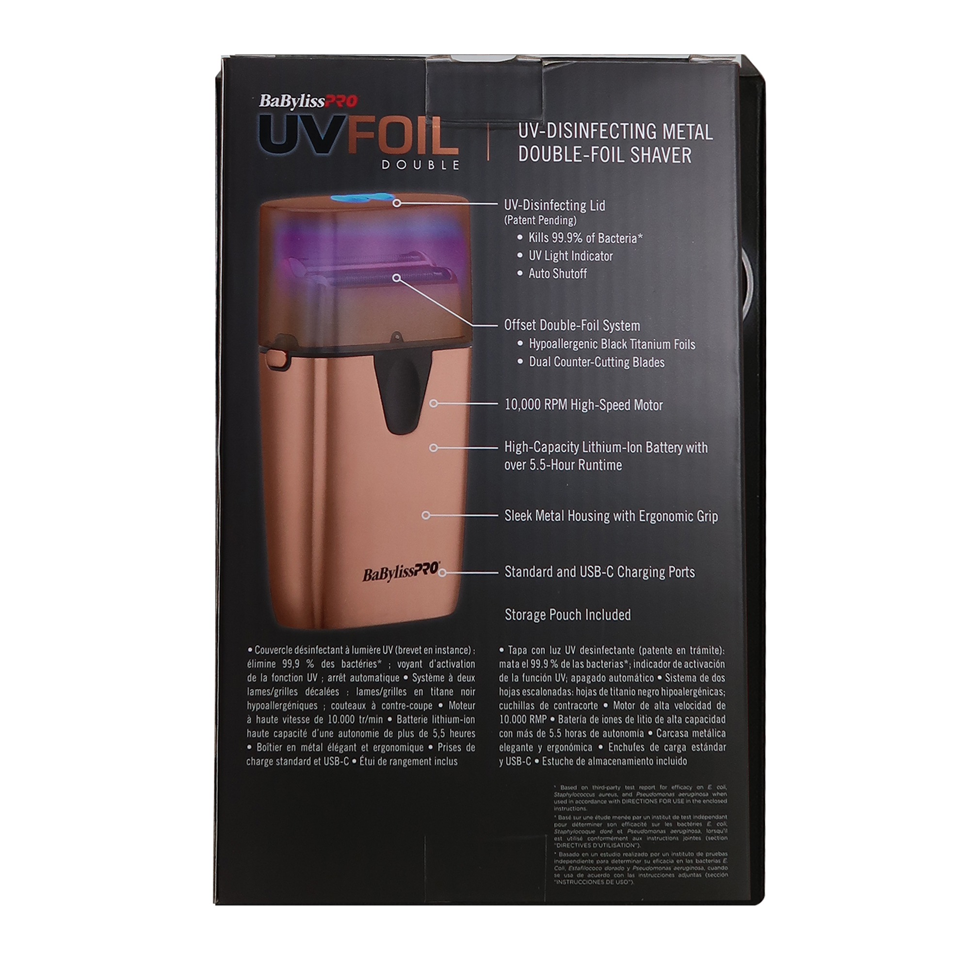 Foto 4 pulgar | Kit Rg+ De Doble Lámina Desinfectante Uv Shaver Babylisspro - Venta Internacional.