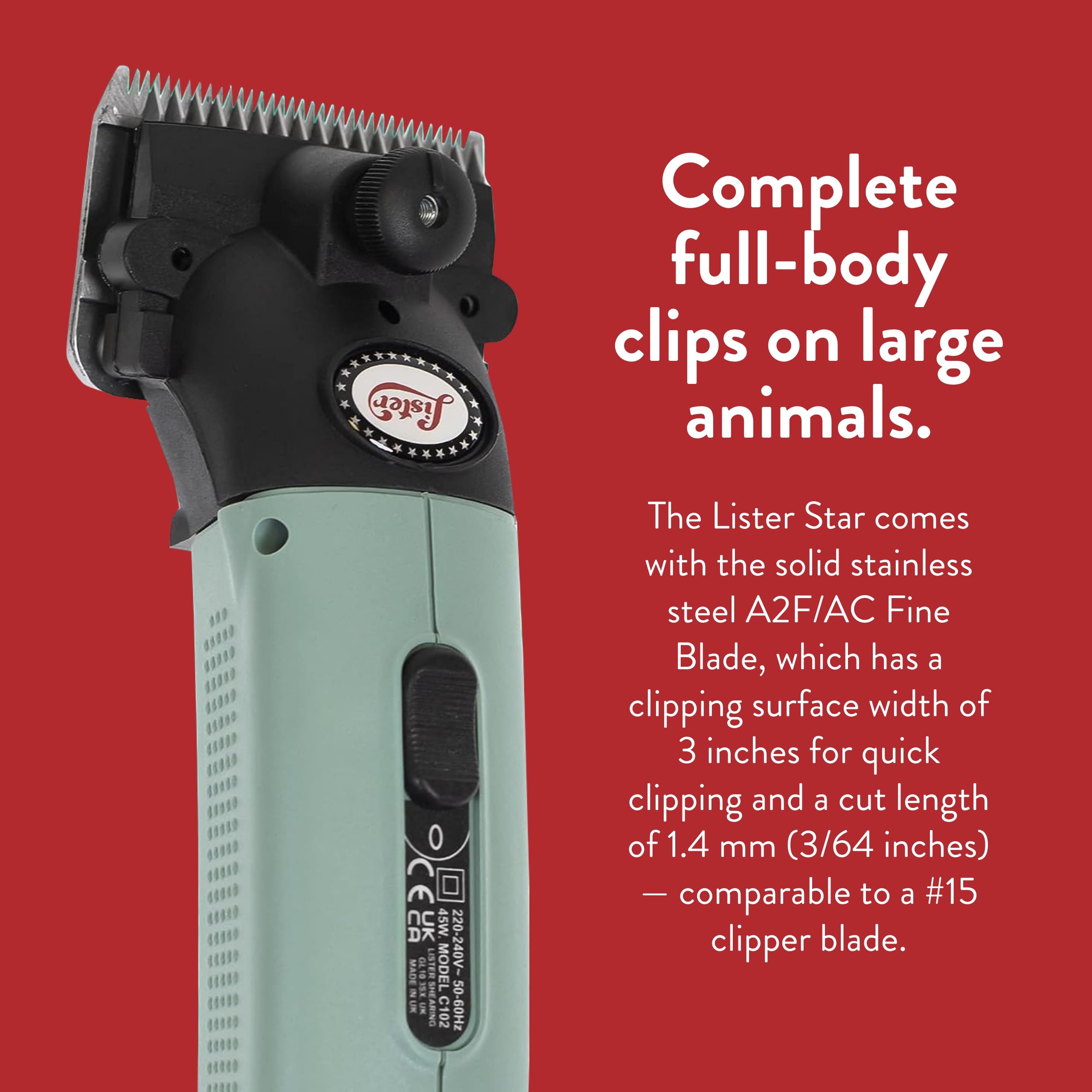 Foto 6 pulgar | Animal Grande Clipper Lister Star Con Hoja Fina Para Caballos Gr - Venta Internacional.