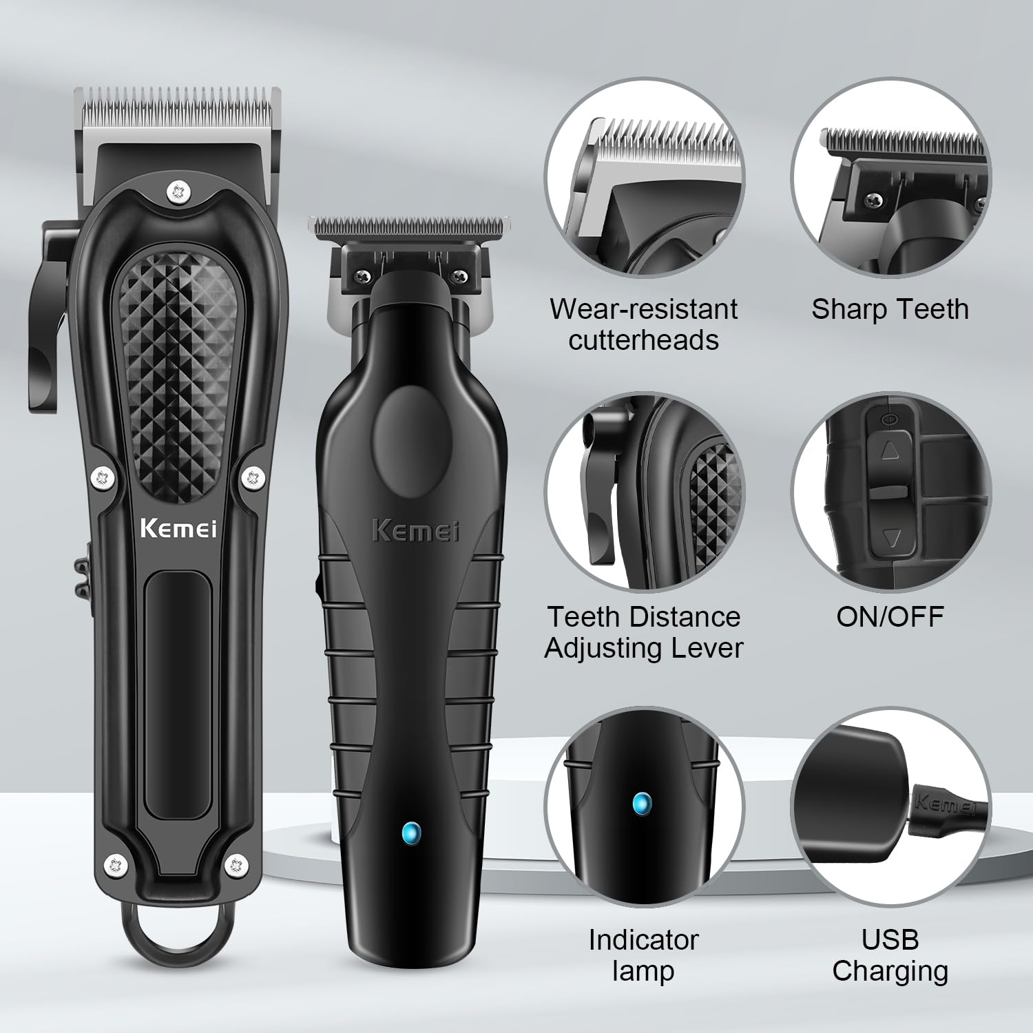 Foto 5 | Set De Cortapelos Kemei Professional Inalámbrico Recargable - Venta Internacional.