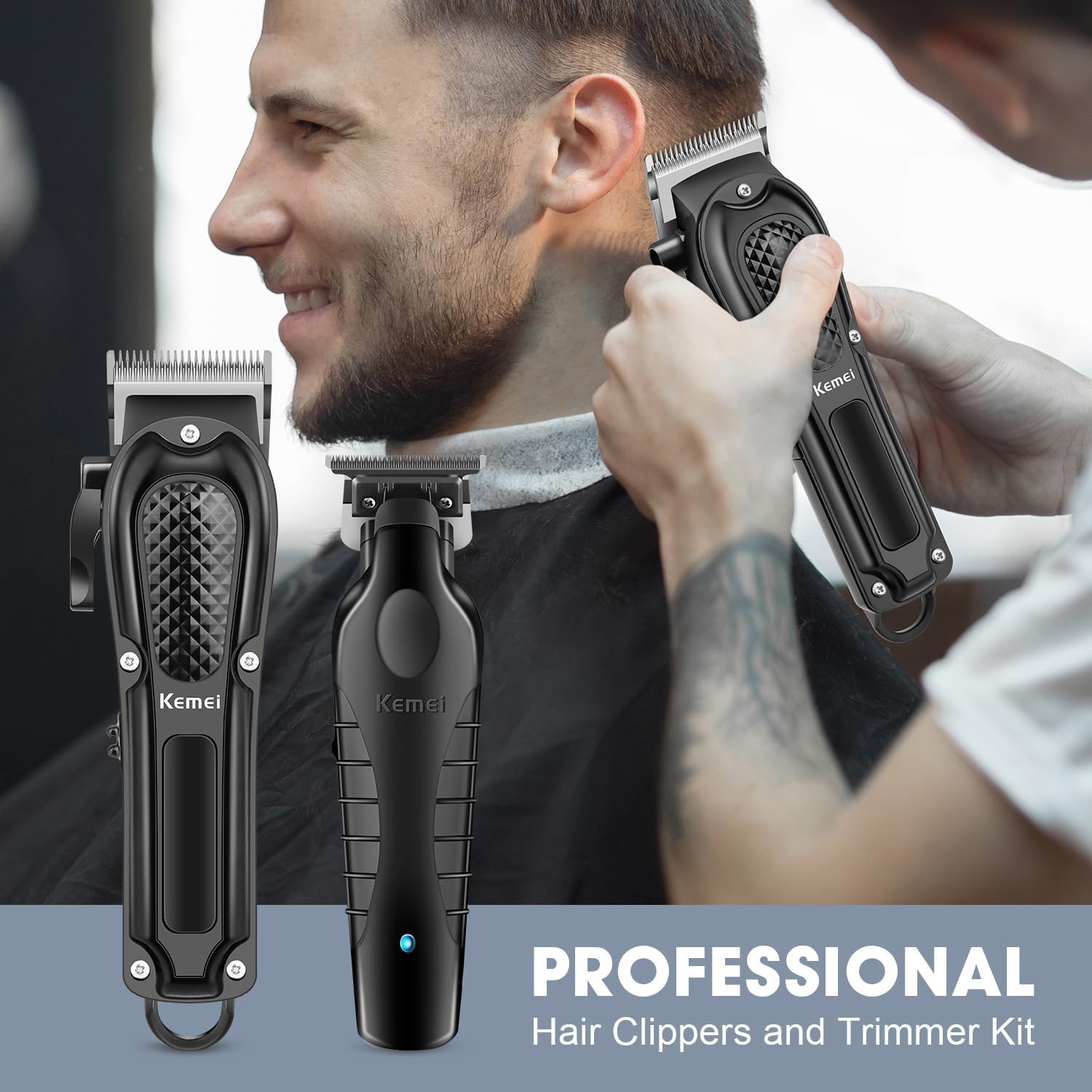 Foto 8 pulgar | Set De Cortapelos Kemei Professional Inalámbrico Recargable - Venta Internacional.