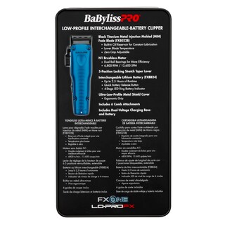 Foto 2 | Clipper Babylisspro Fxone Lo-profx Edición Limitada En Negro Y Azul - Venta Internacional.