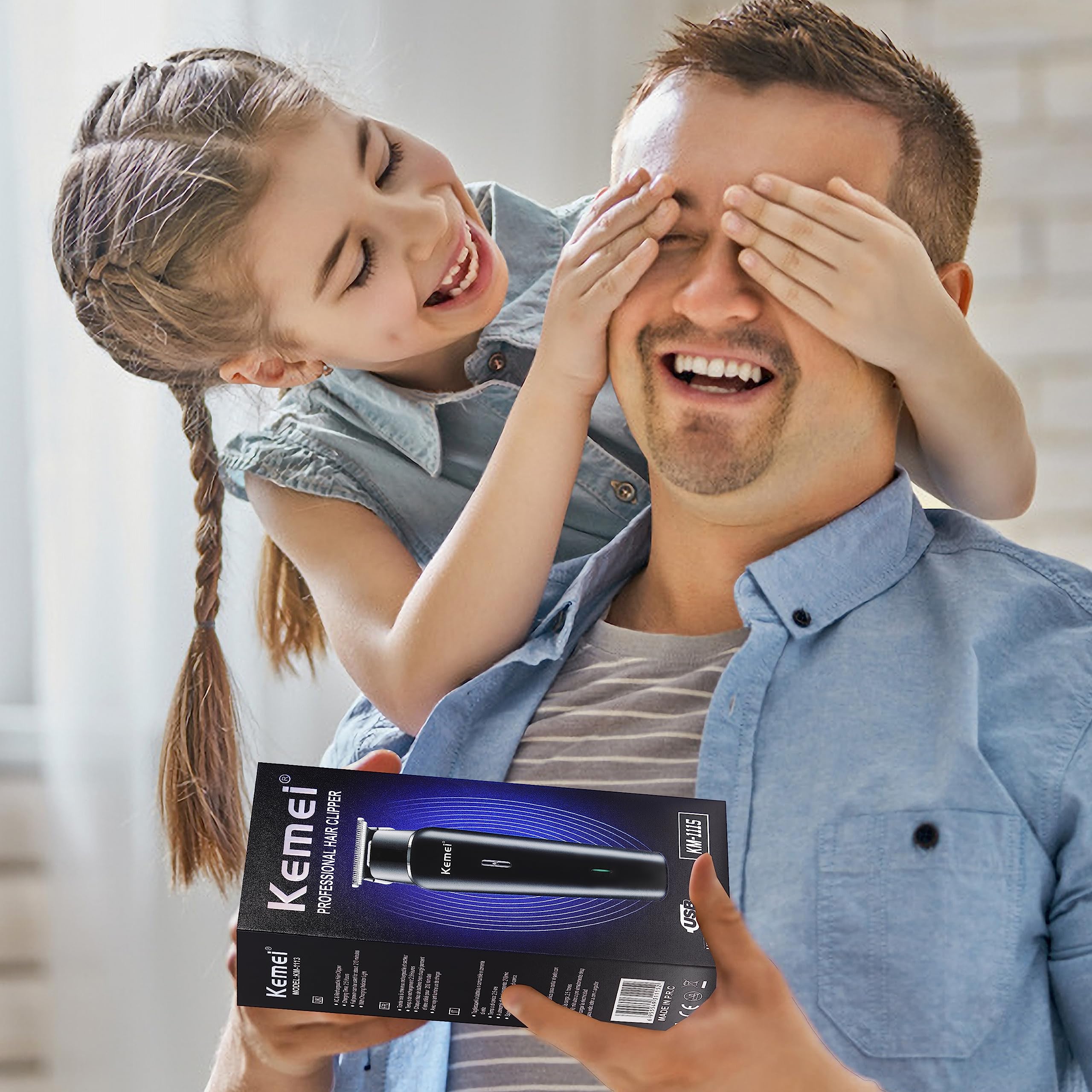 Foto 7 | Cortadora De Pelo Kemei Professional Para Hombre Con 4 Protectores De Corte - Venta Internacional.