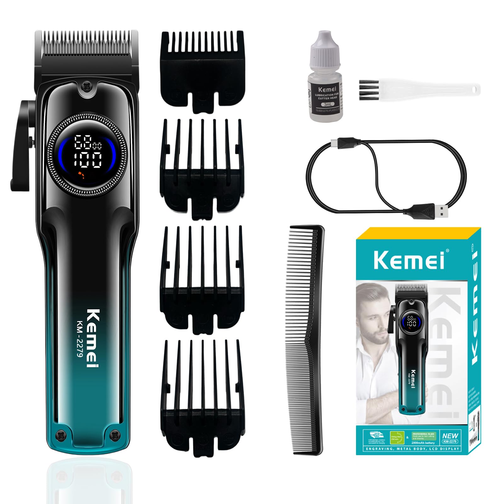 Foto 2 pulgar | Cortapelos Kemei 2279 Professional, Ajustables Para Hombres - Venta Internacional.