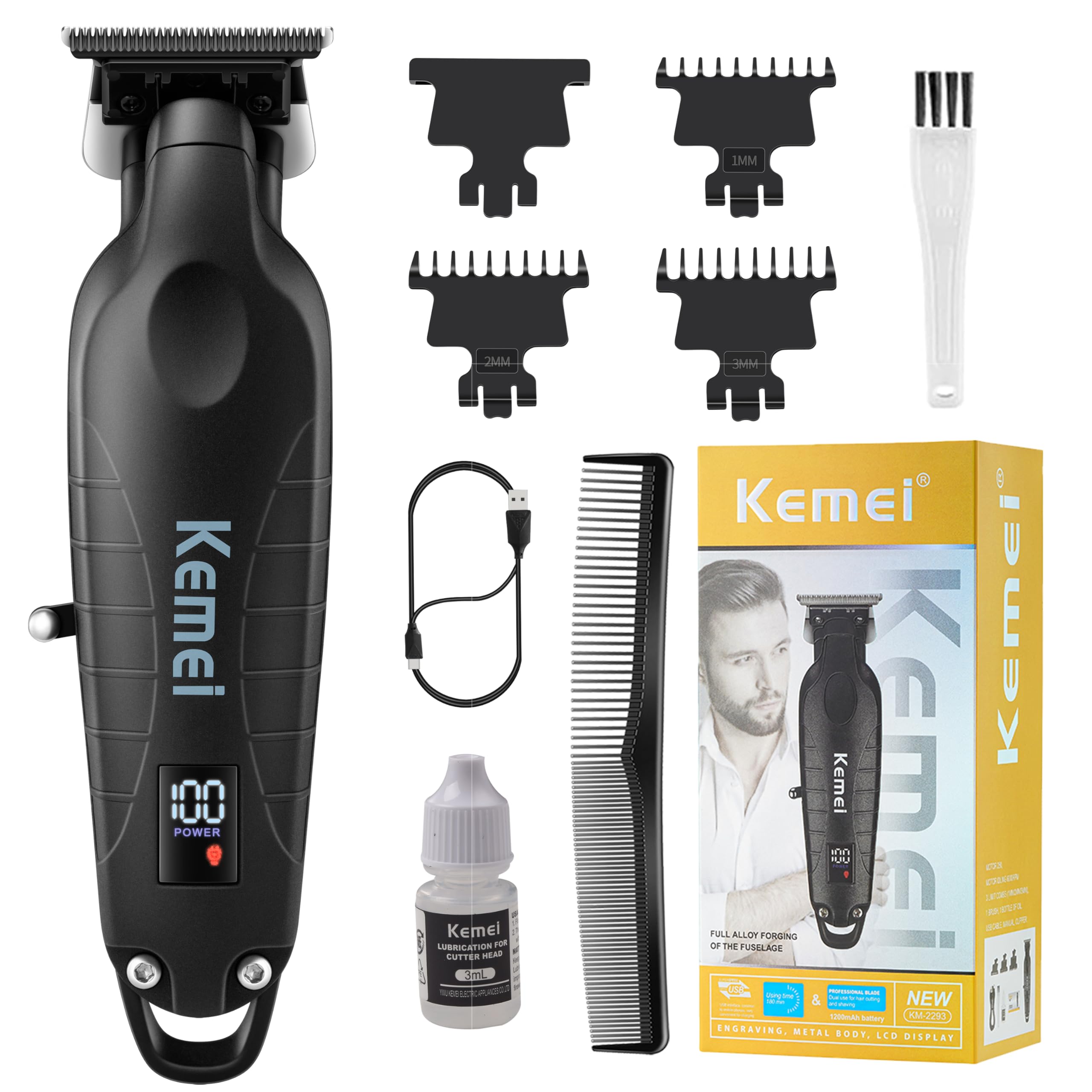 Foto 2 pulgar | Recortadora De Pelo Y Barba Kemei 2293 Para Hombre Con Cuchilla En T, Inalámbrica - Venta Internacional.