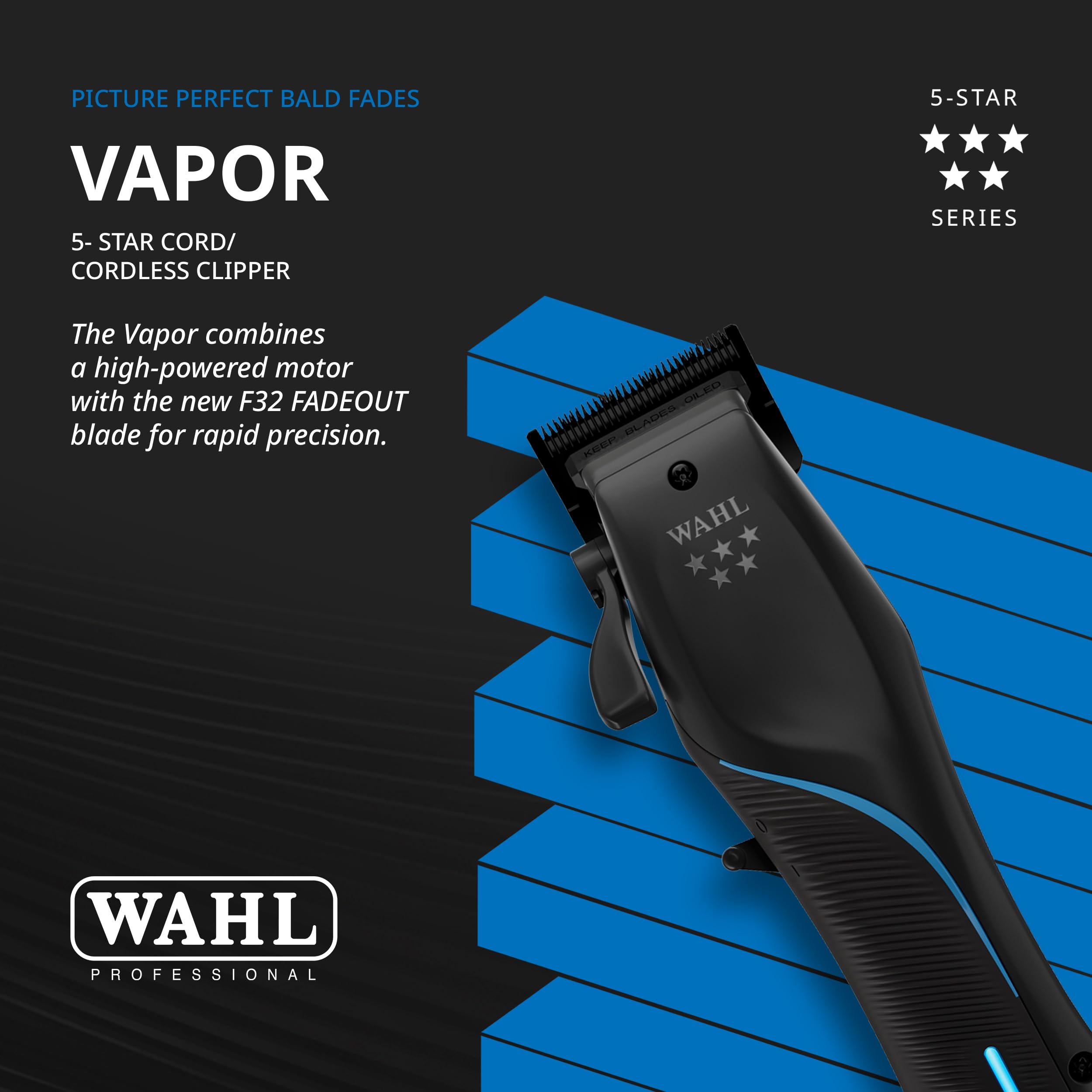 Foto 3 pulgar | Vapor Profesional Clipper Wahl De 5 Estrellas Con Cuchilla F32 Fadeout - Venta Internacional.