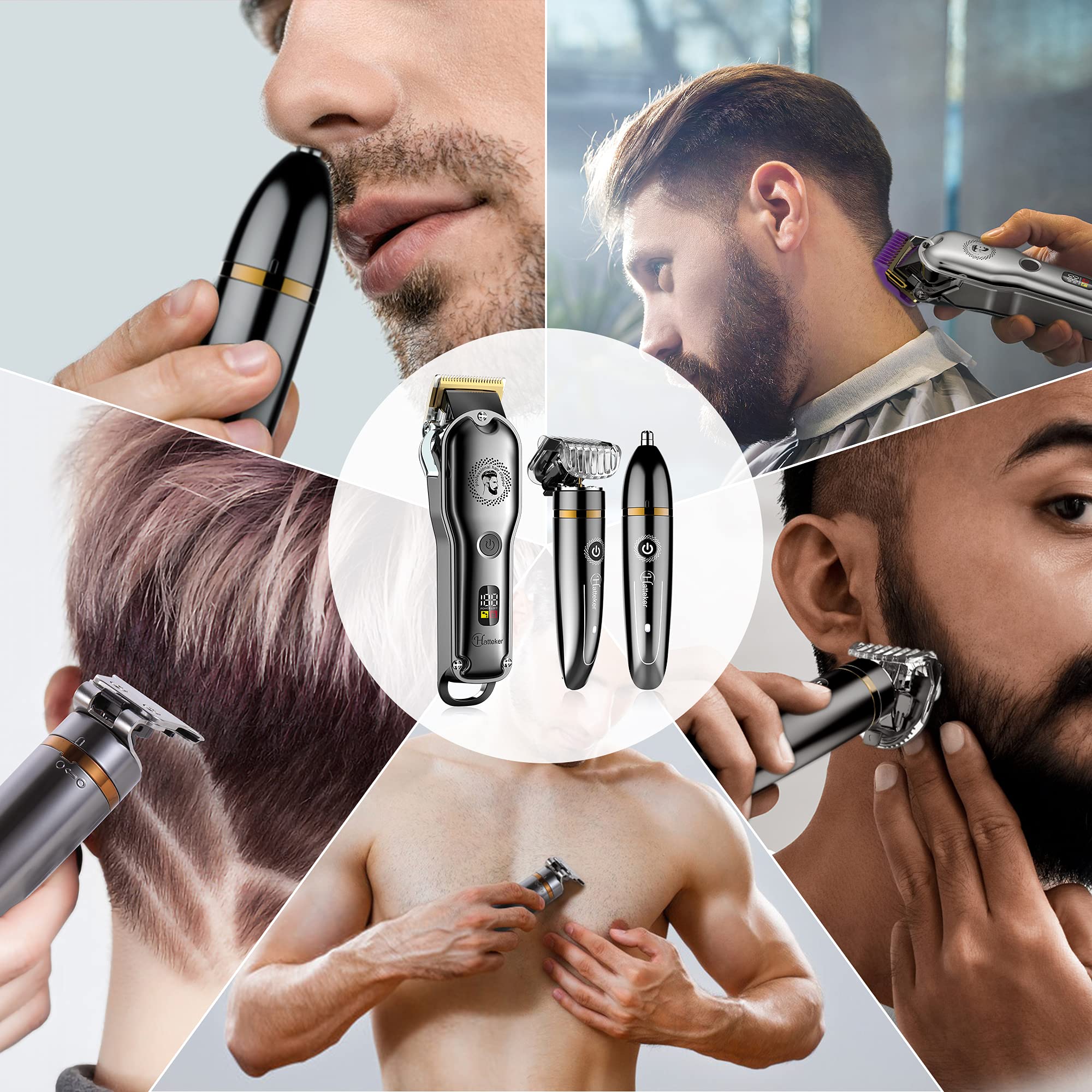 Foto 4 pulgar | Cortadora de Cabello Hatteker con Cuchilla en T Inalámbrico- Venta Internacional