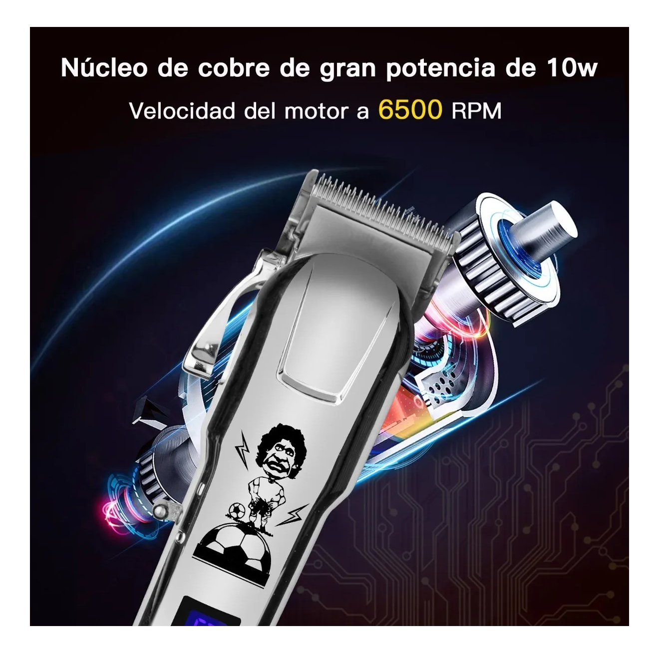 Foto 4 pulgar | Kit De Cortapelos Profesional Hombres Recortador Pelo Barba Plata