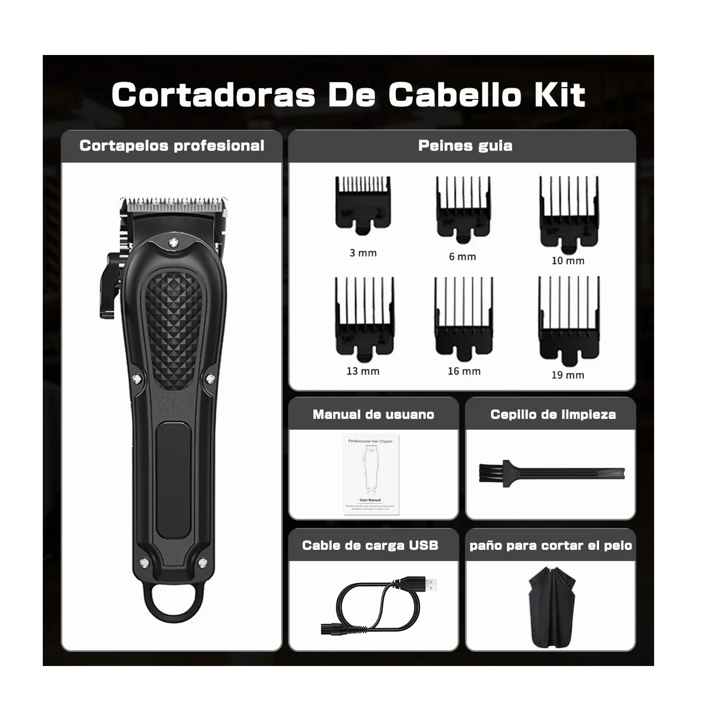 Foto 2 | Máquina para Cortar Cabello Belug con Accesorios