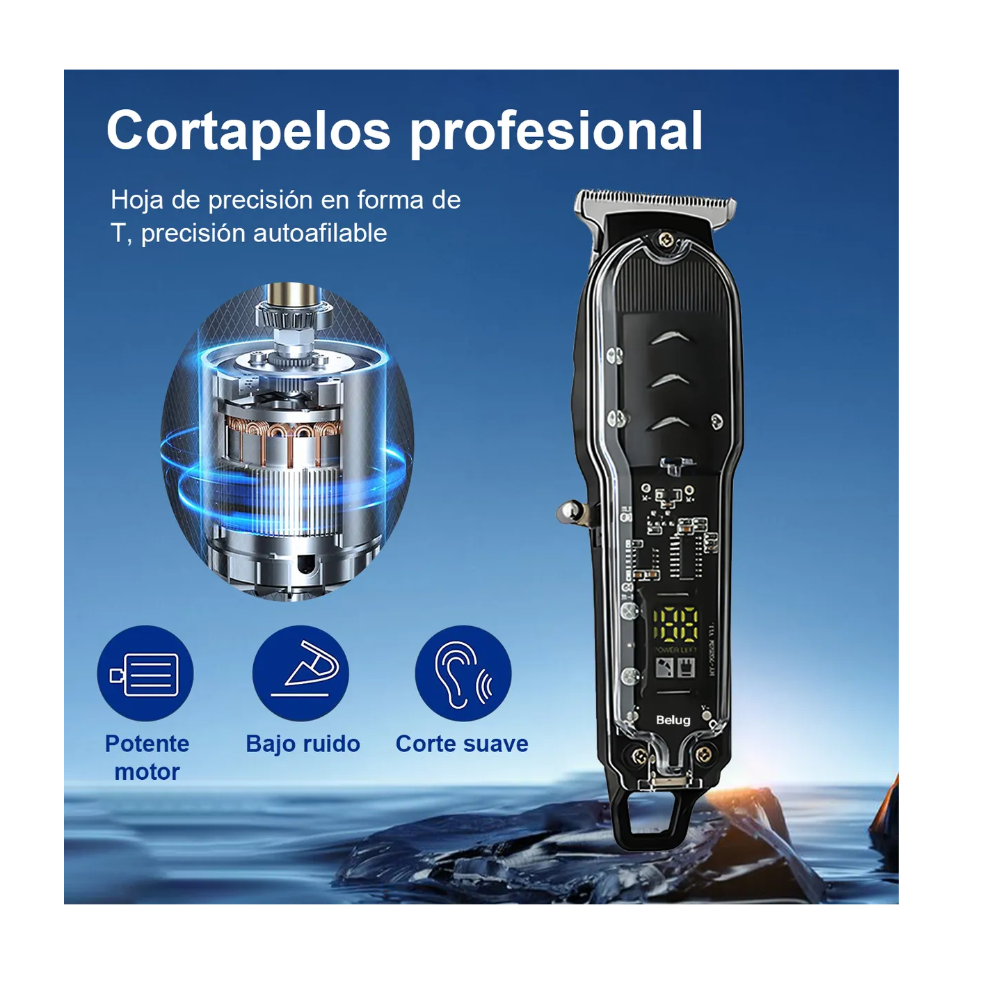 Foto 3 | Máquina para Cortar Cabello Belug con Accesorios