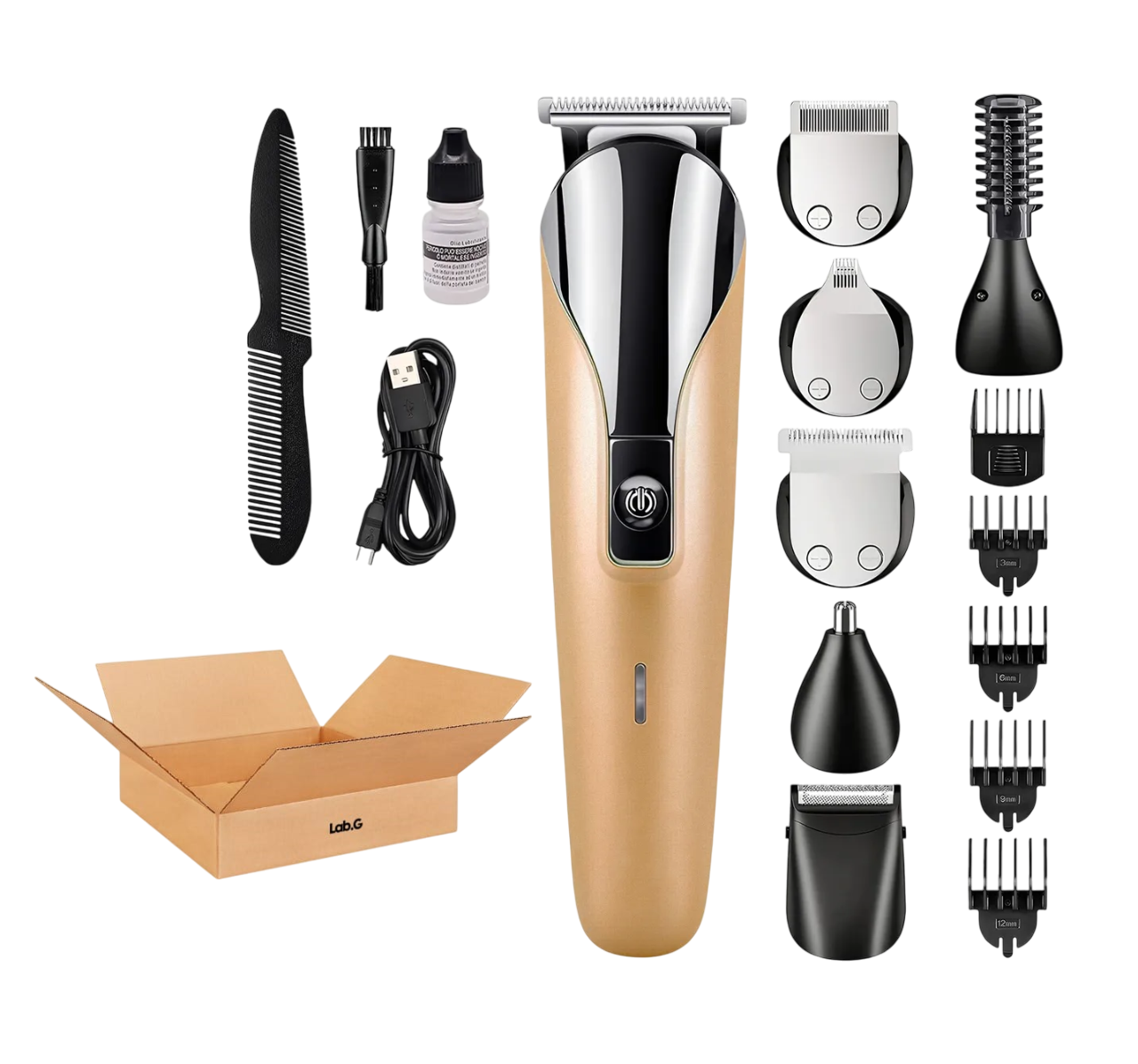 Foto 2 pulgar | Maquina Para Cortar Cabello Rasuradora Eléctrica Barba Nariz Dorado