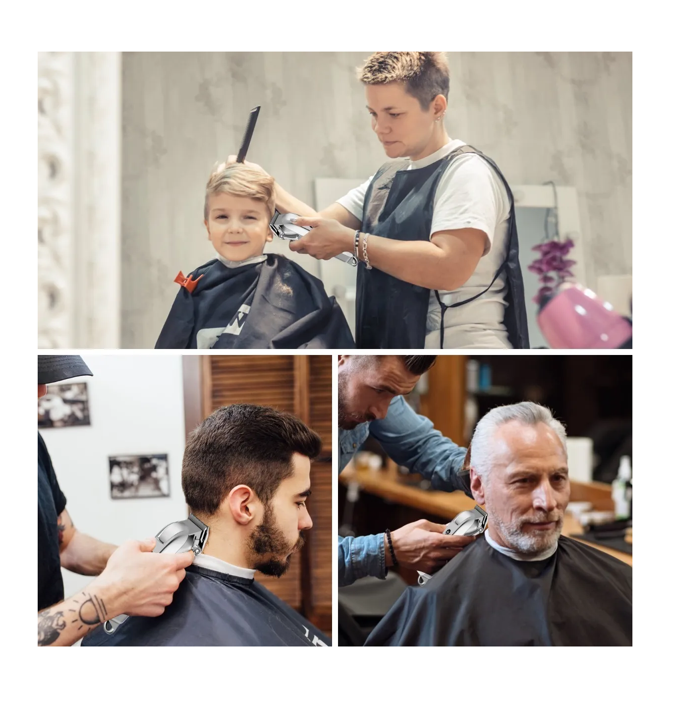 Foto 4 pulgar | Kit De Cortapelos Profesional Hombres Recortador Pelo Barba Plata