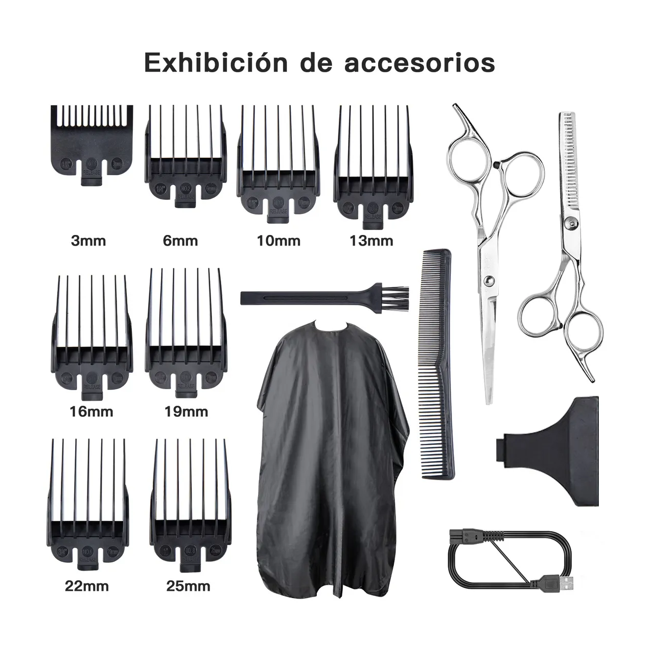 Foto 6 pulgar | Kit De Cortapelos Profesional Hombres Recortador Pelo Barba Plata