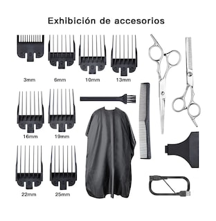 Foto 5 | Kit De Cortapelos Profesional Hombres Recortador Pelo Barba Plata