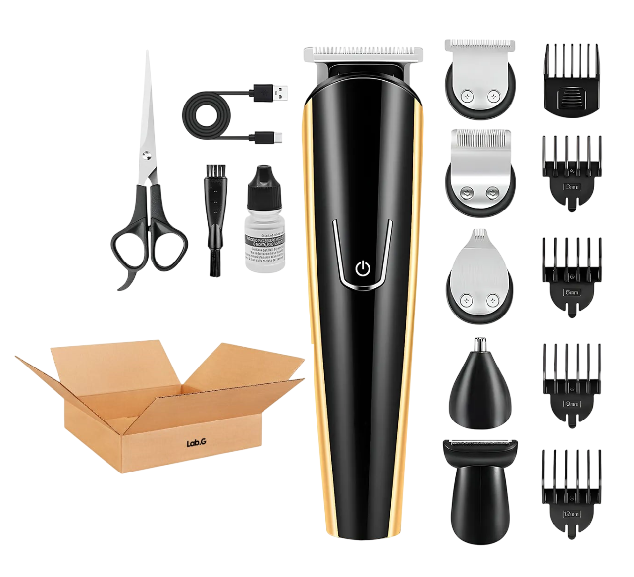 Foto 2 pulgar | 16 En 1 Maquina Para Cortar Cabello Rasuradora Eléctrica Barba Negro Dorado