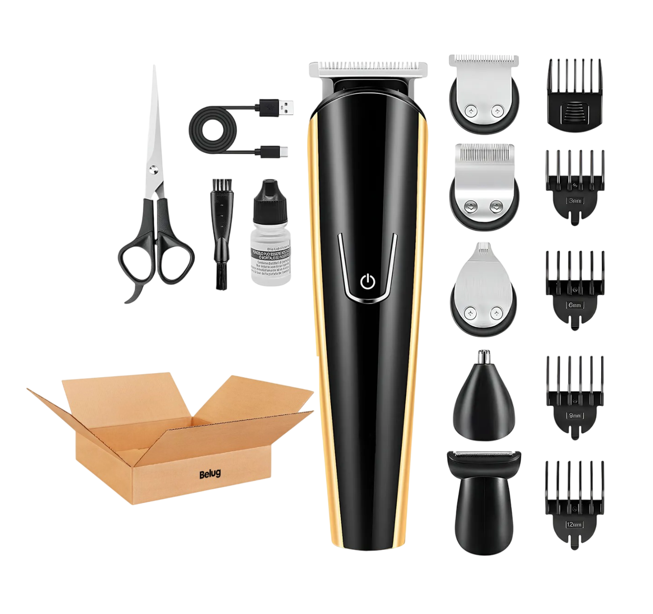 Foto 2 pulgar | 16 En 1 Maquina Para Cortar Cabello Rasuradora Eléctrica Barba Negro Dorado