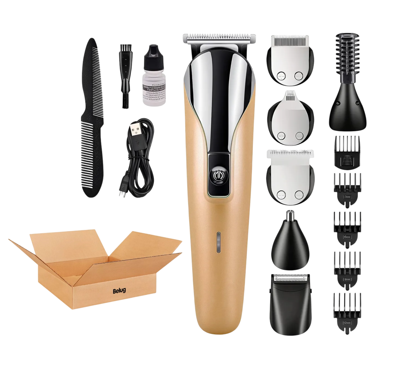 Foto 1 | Maquina Para Cortar Cabello Rasuradora Eléctrica Barba Nariz Dorado