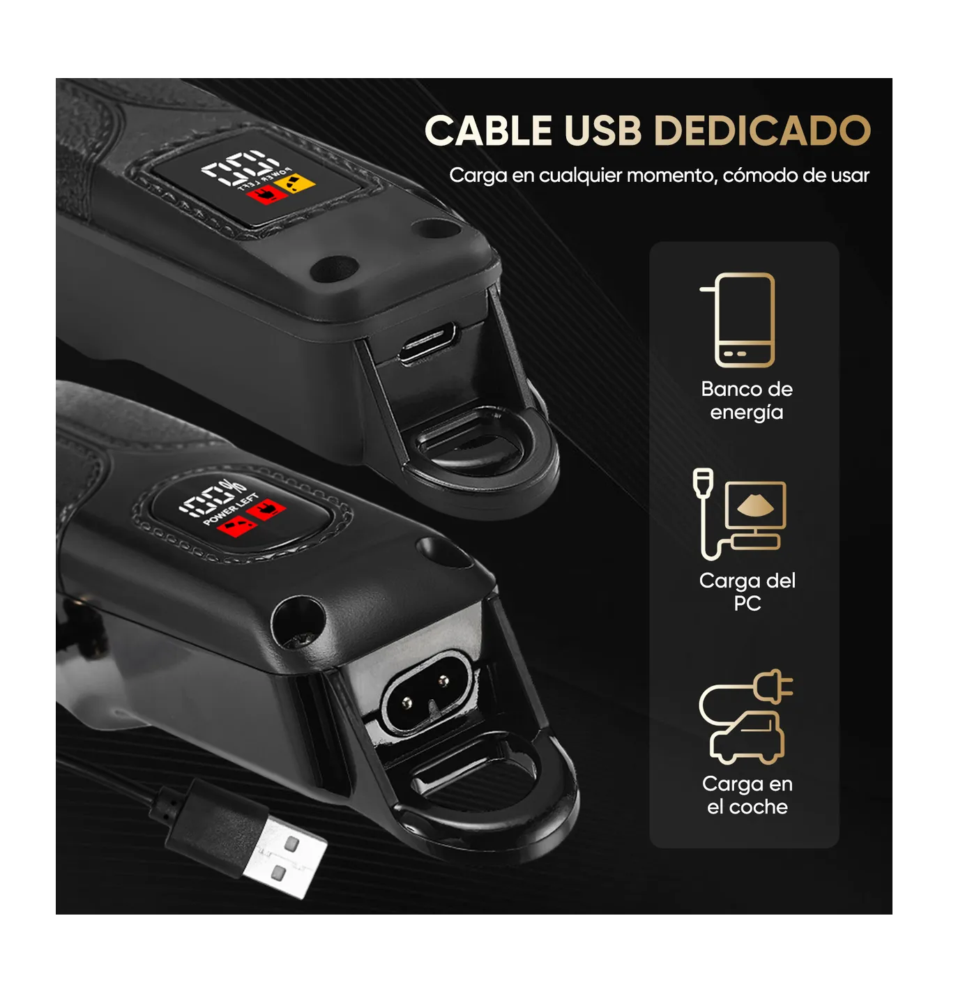 Foto 5 pulgar | Máquina Para Cortar Pelo Cortadora De Cabello Con Pantalla