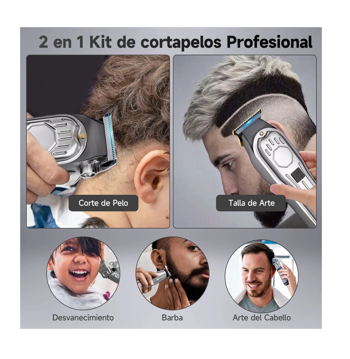 Foto 5 pulgar | Cortadoras De Cabello Metálico Kit De Máquina De Cortar Pelo