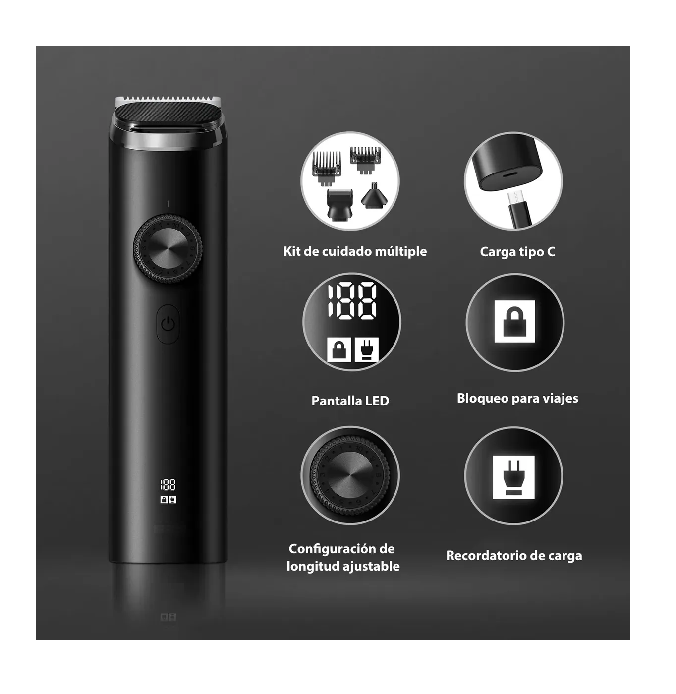 Foto 4 pulgar | Cortadora De Cabello Eléctrica Para Barba 8 En 1 Pelo De Nariz Negro