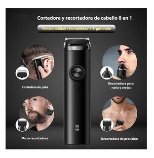 Foto 4 | Cortadora De Cabello Eléctrica Para Barba 8 En 1 Pelo De Nariz Negro