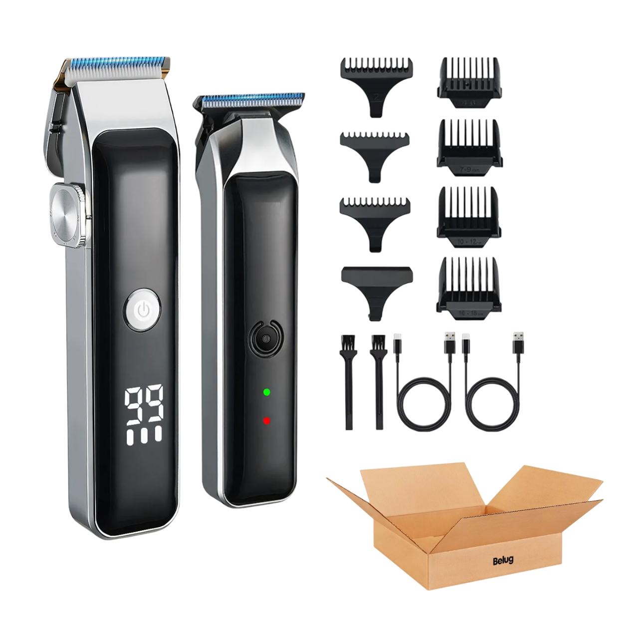 Foto 1 | Maquina Para Cortar Cabello Cortadora De Pelo Kit Profesional Inalambrica Completo Plata Negro