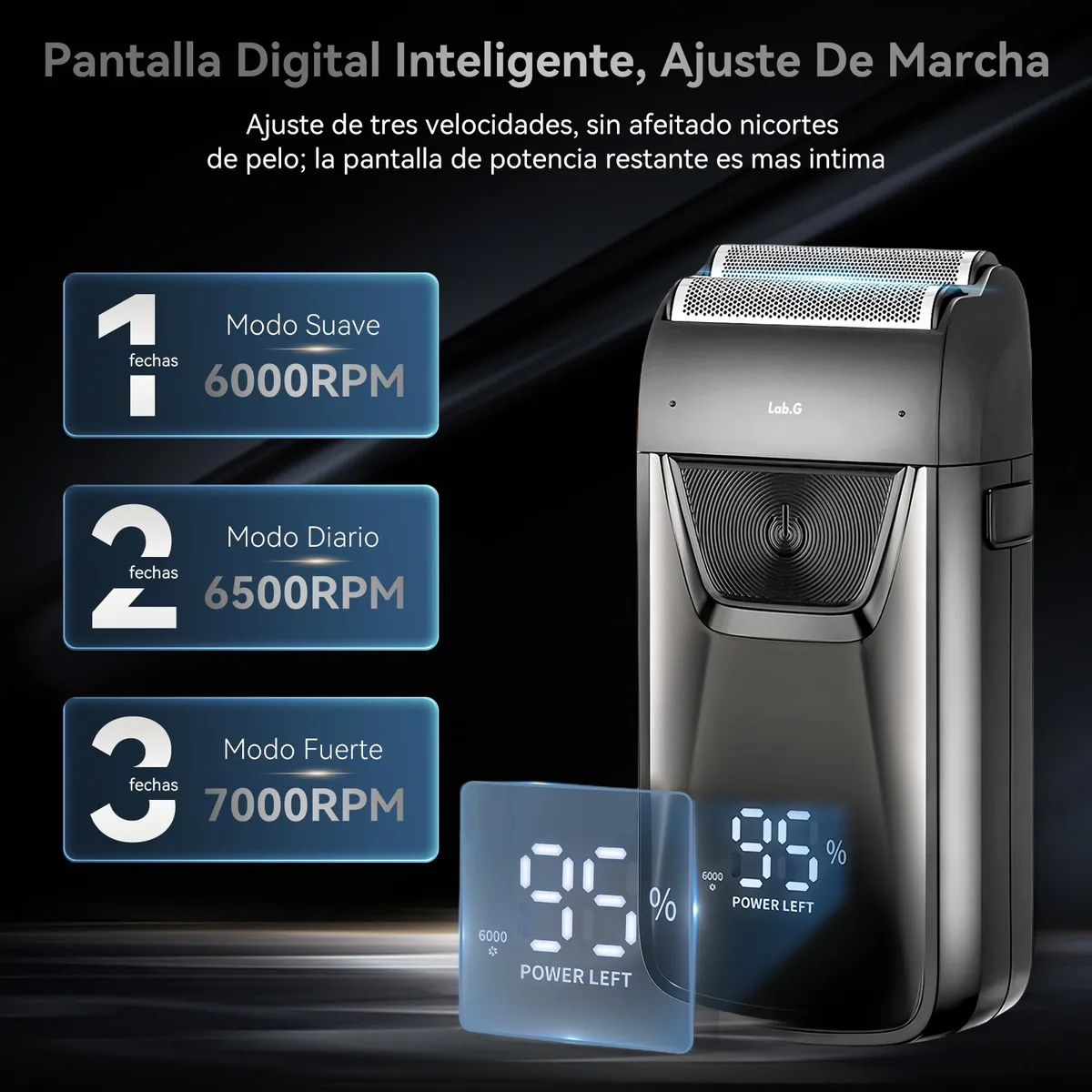 Foto 5 pulgar | Rasuradora Eléctrica Recargable Afeitadora Para Barba Negra